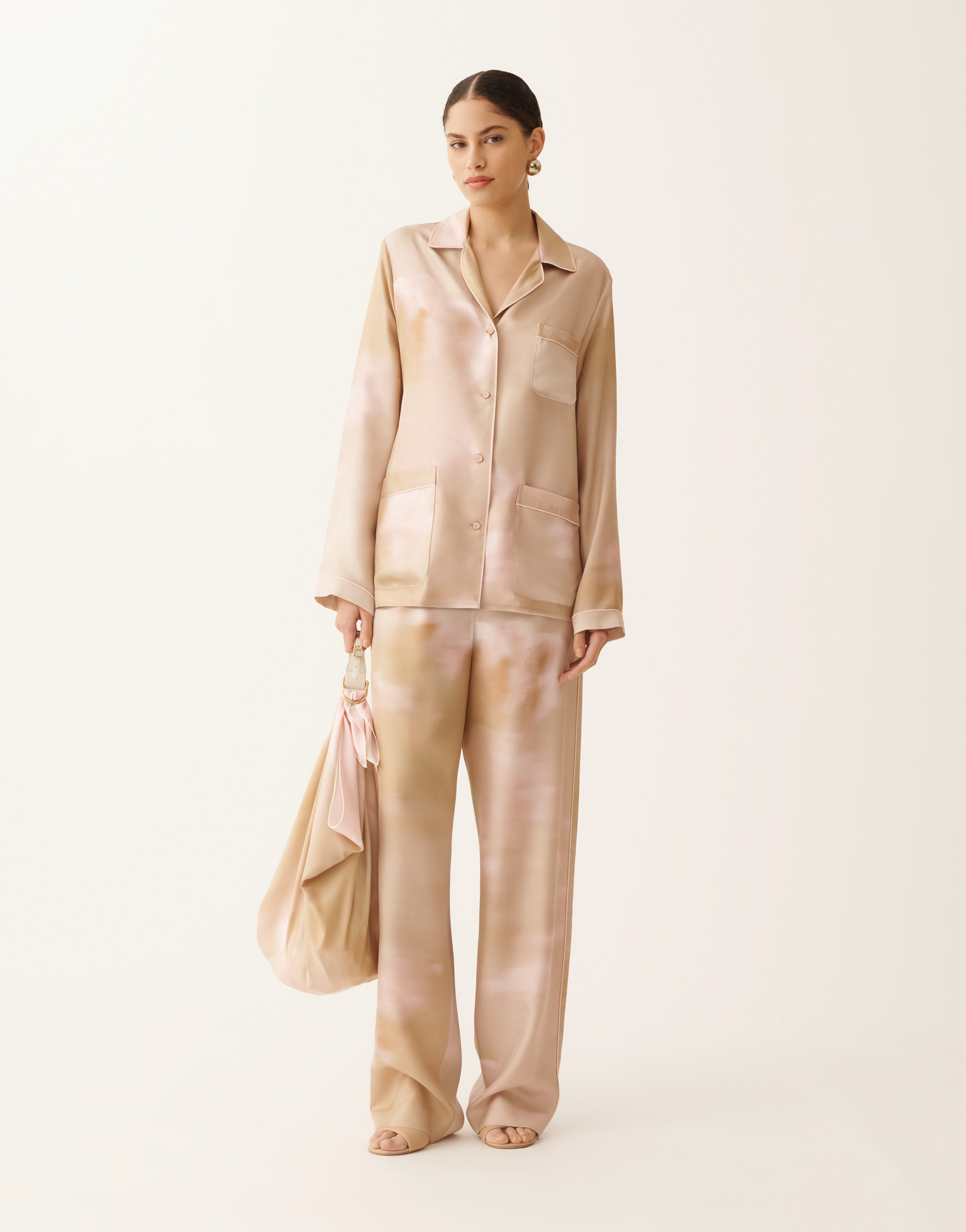 Fabiana Filippi Women Beige Relaxed Abstract Shirt, S Luxury Shirts For Women Darveys In Multi