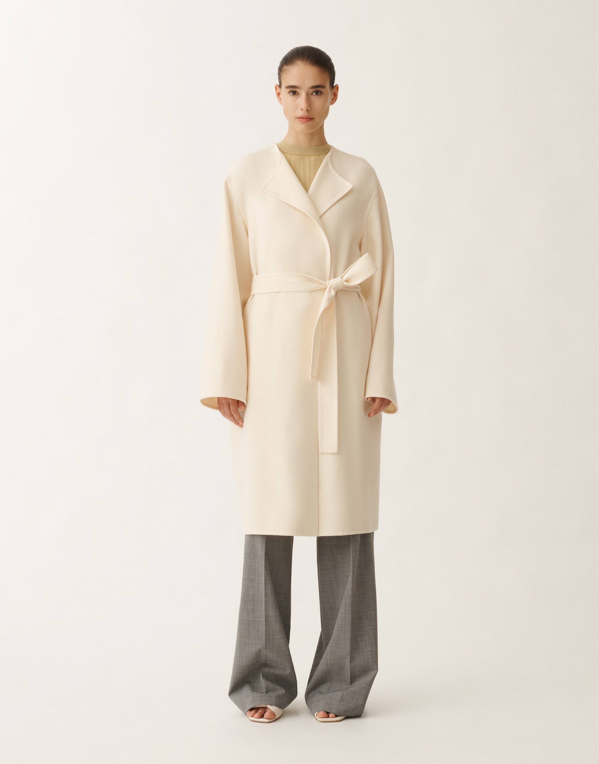 Fabiana Filippi Double Wool Coat In White
