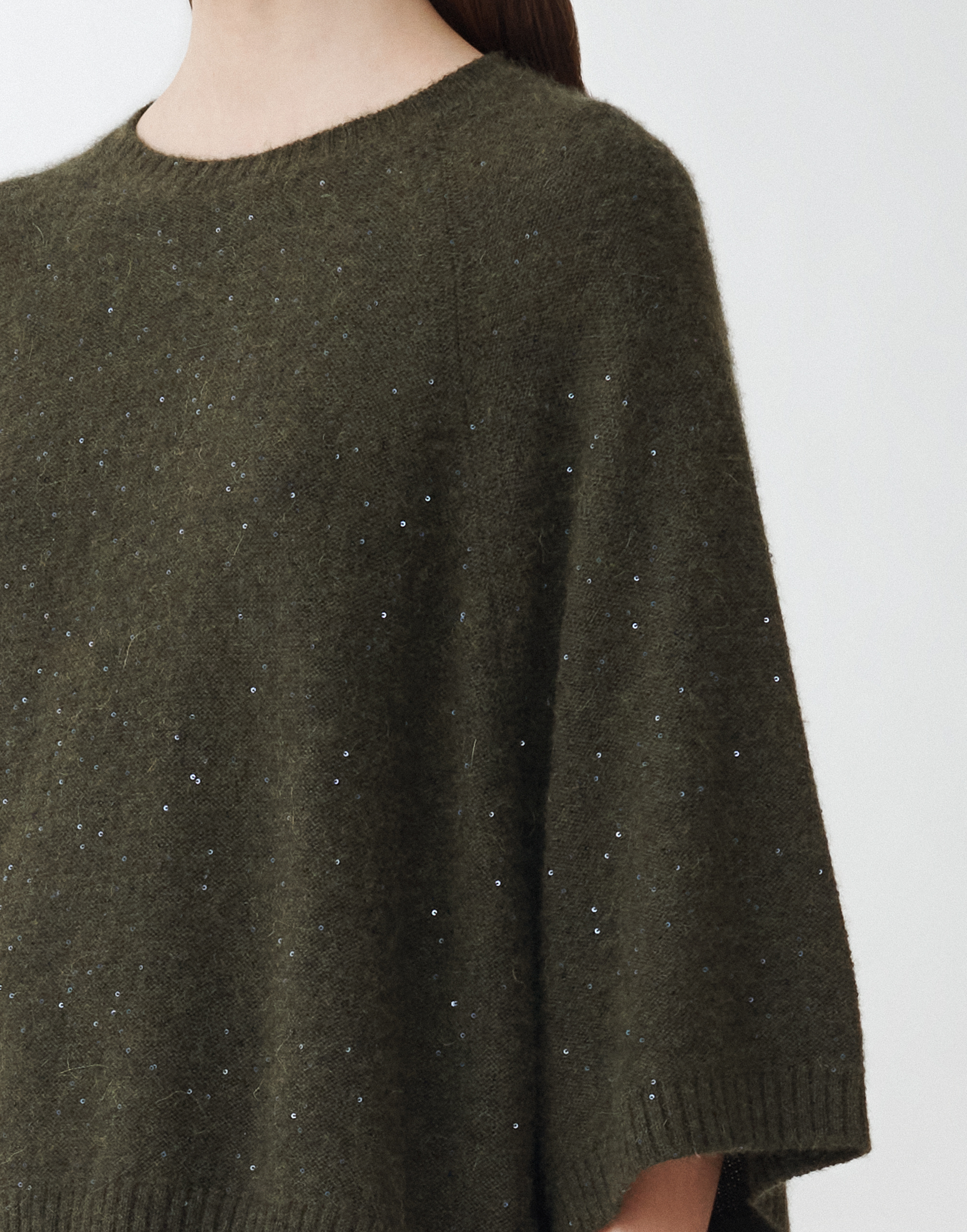 Shop Fabiana Filippi Cape With Sequins In Green
