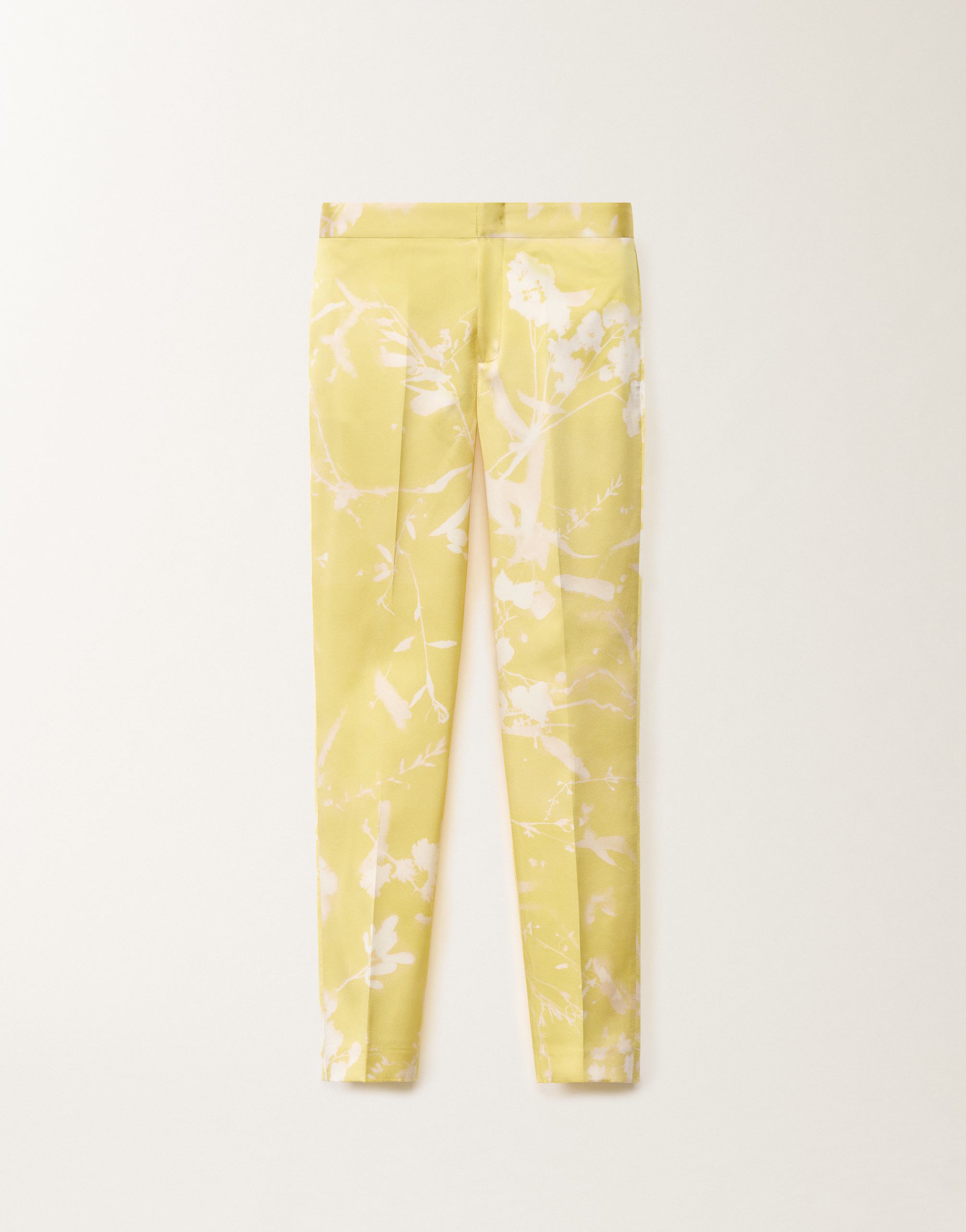 Fabiana Filippi Montefalco Tilia-print Silk Trousers In Yellow