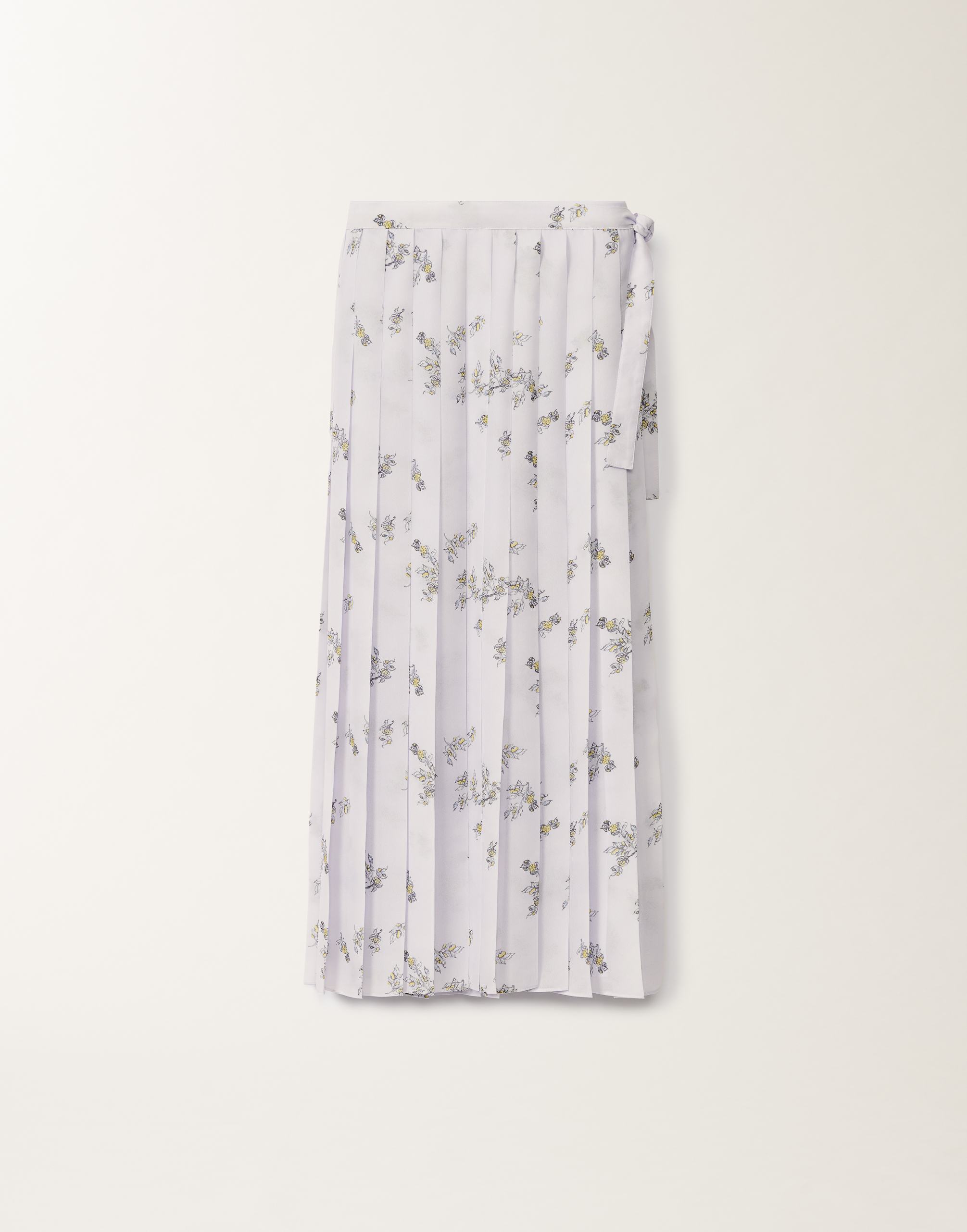 Shop Fabiana Filippi Georgette Skirt With Painted Botanical Print In Lavender
