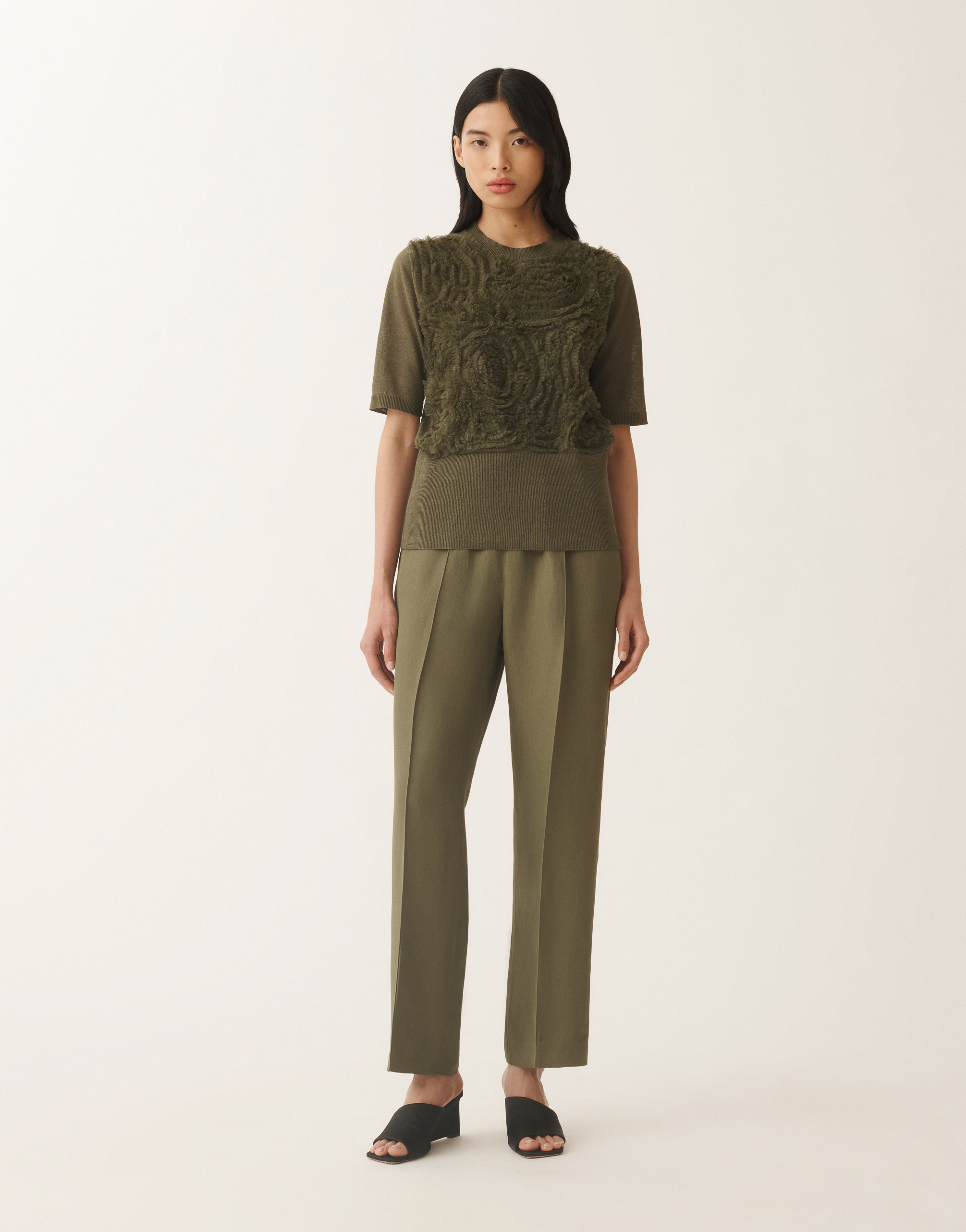 Shop Fabiana Filippi Linen Sweater In Grass