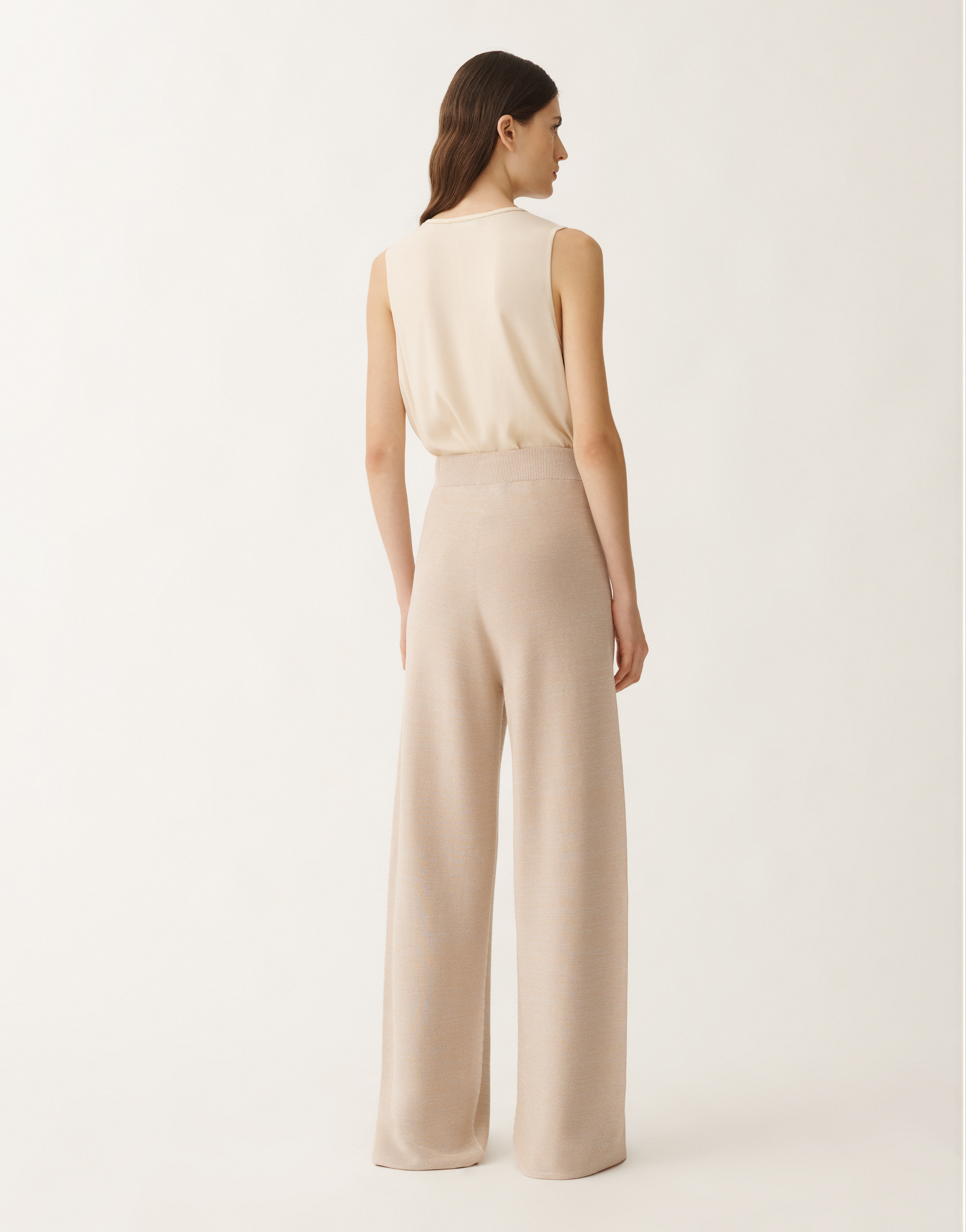 Fabiana Filippi Organic Cotton And Lurex Trousers In Sand