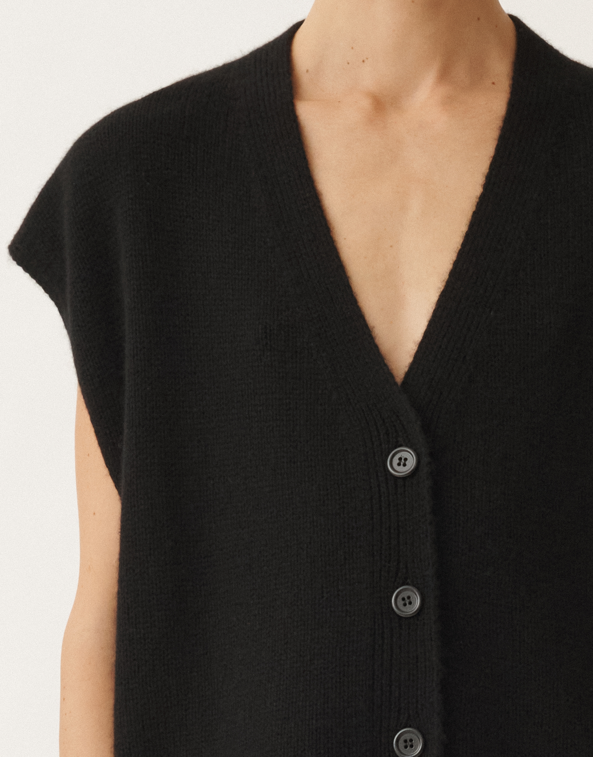 Shop Fabiana Filippi Brushed Cashmere Gilet In Black