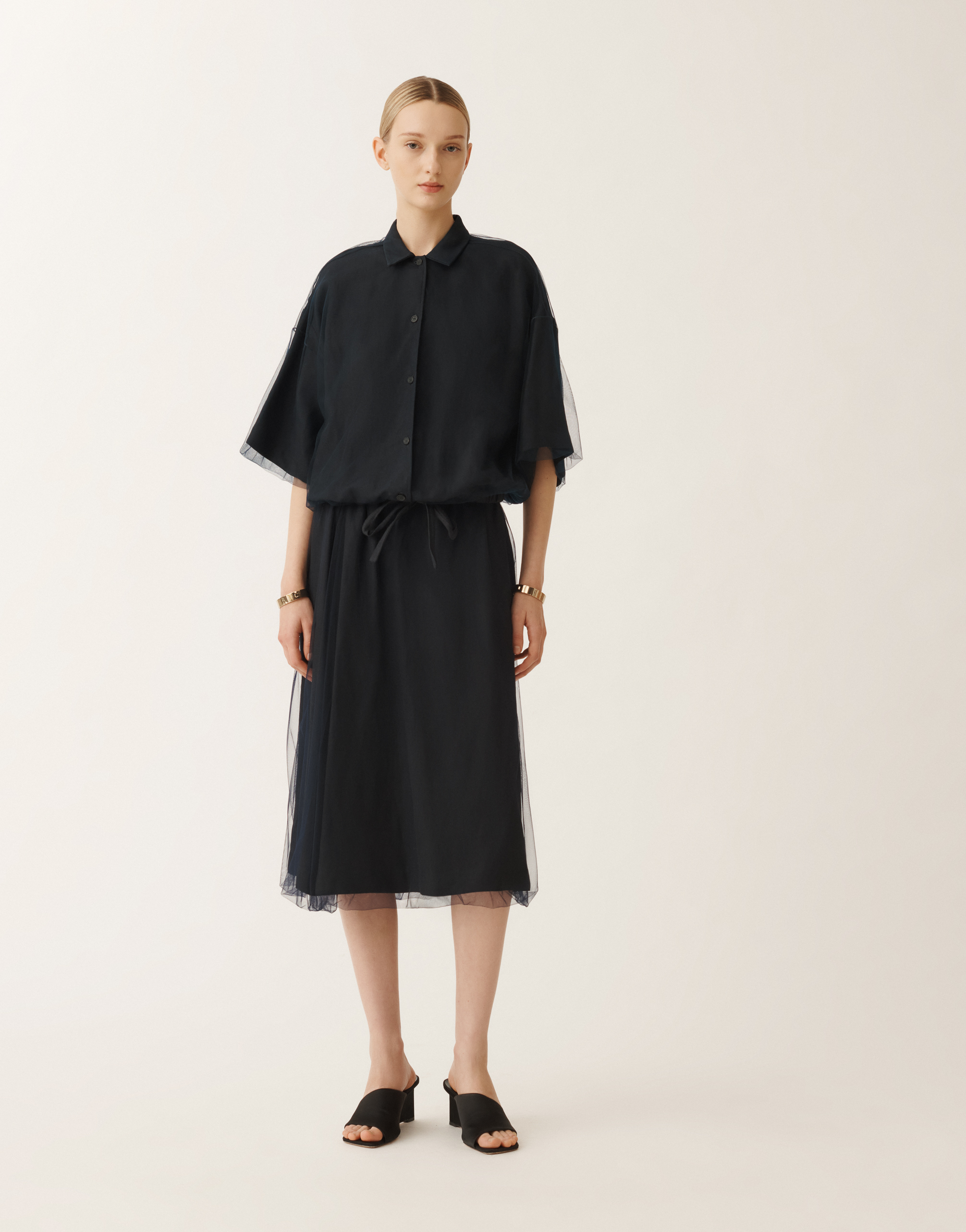 Shop Fabiana Filippi Linen And Viscose Shirt In Blue