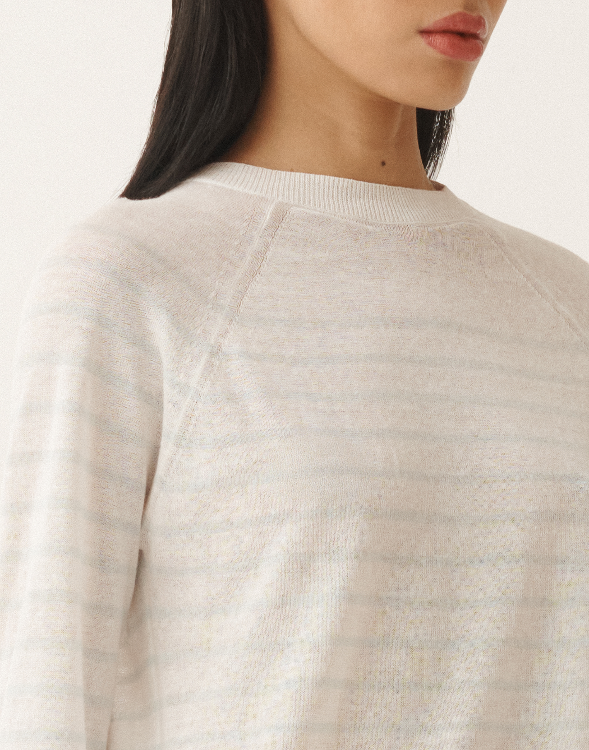 Fabiana Filippi Striped Sweater In White/aquagreen