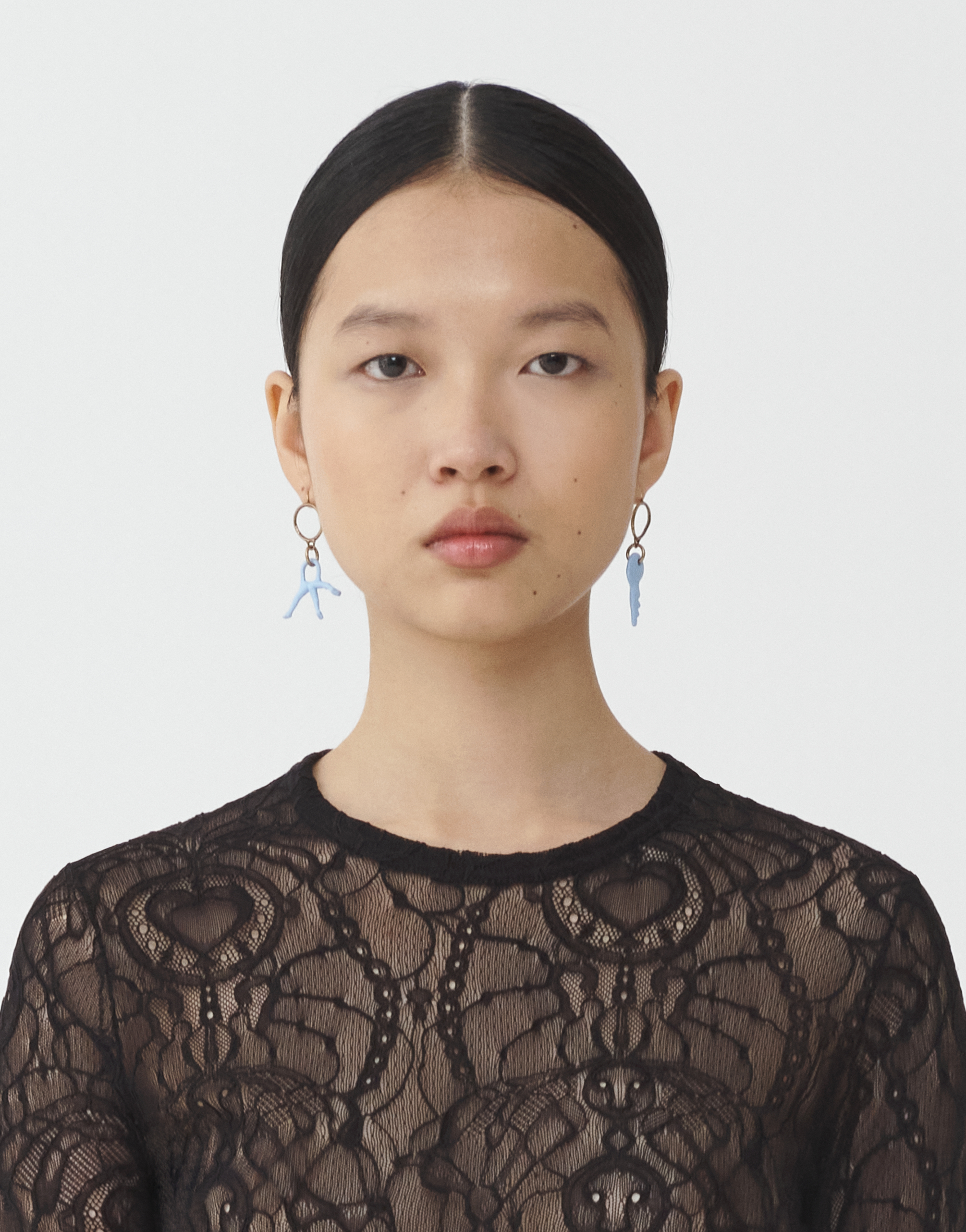 Shop Fabiana Filippi Eco Brass Pendant Earrings In Light Blue