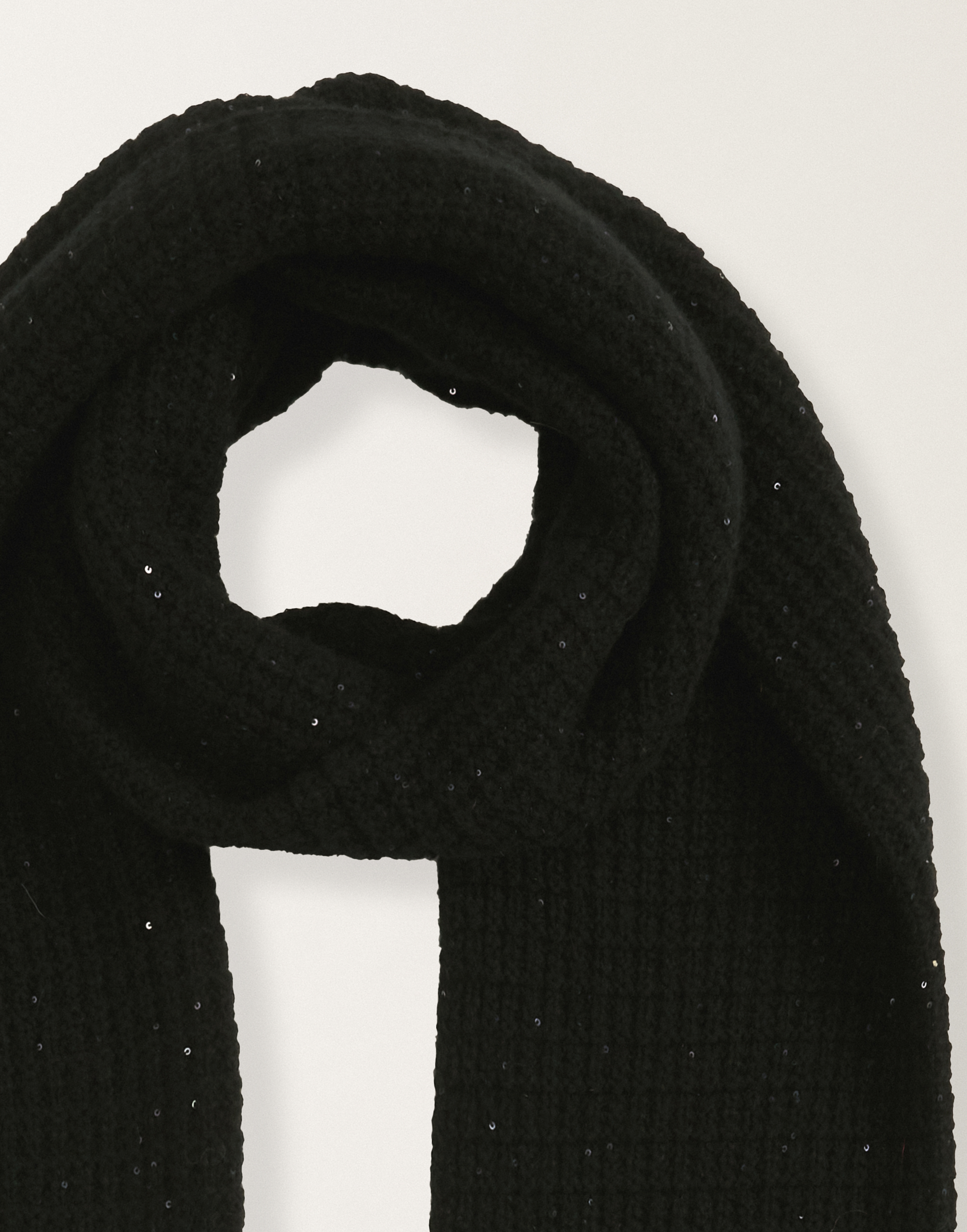 Fabiana Filippi Wool And Silk Scarf With Sequins In Black