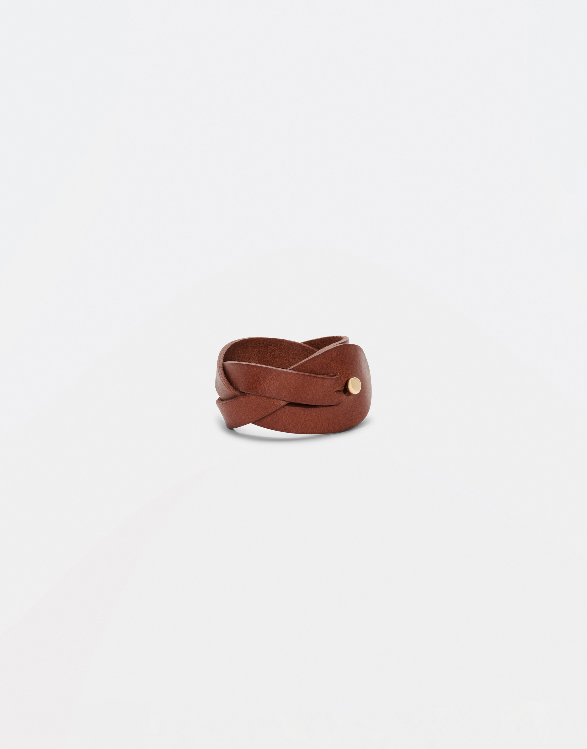 Shop Fabiana Filippi Braided Leather Bracelet In Tan