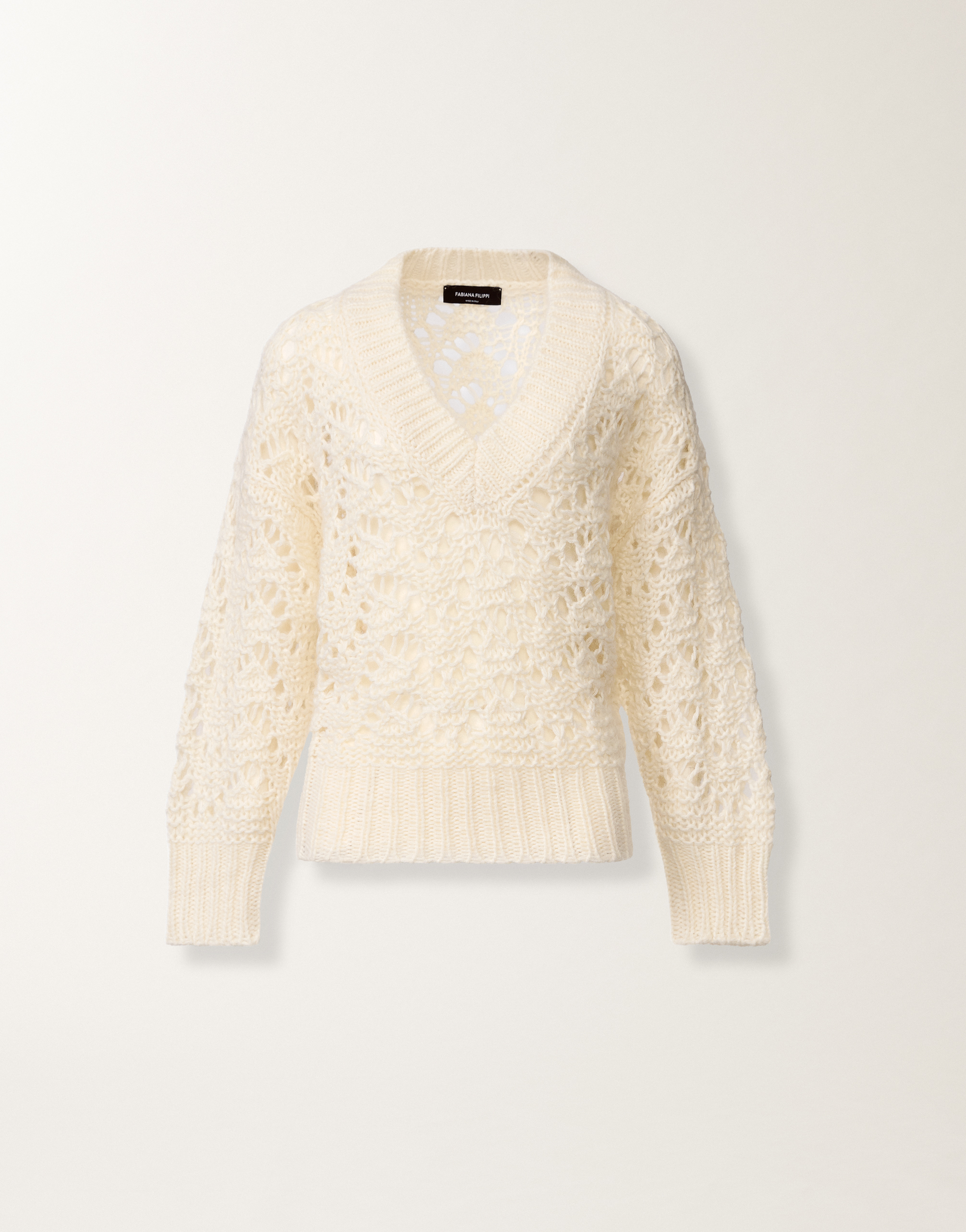 Fabiana Filippi Platinum Mohair Sweater In Neutral