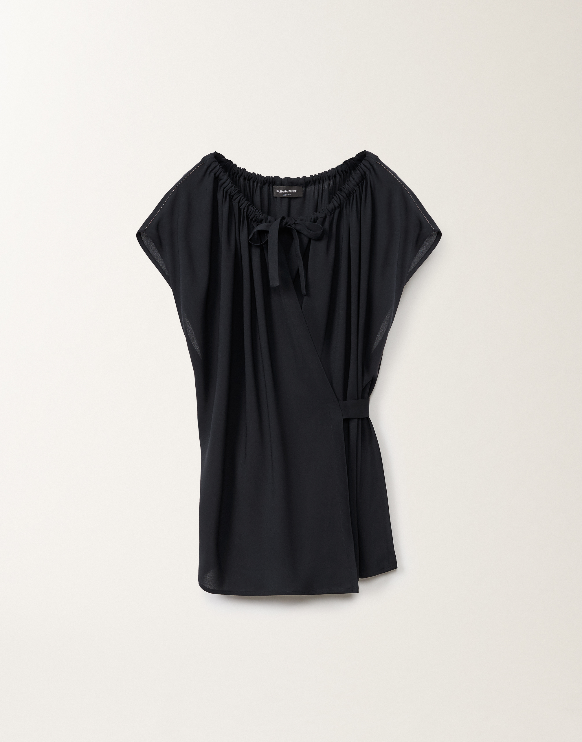 Fabiana Filippi Stretch Sablé Top In Blue