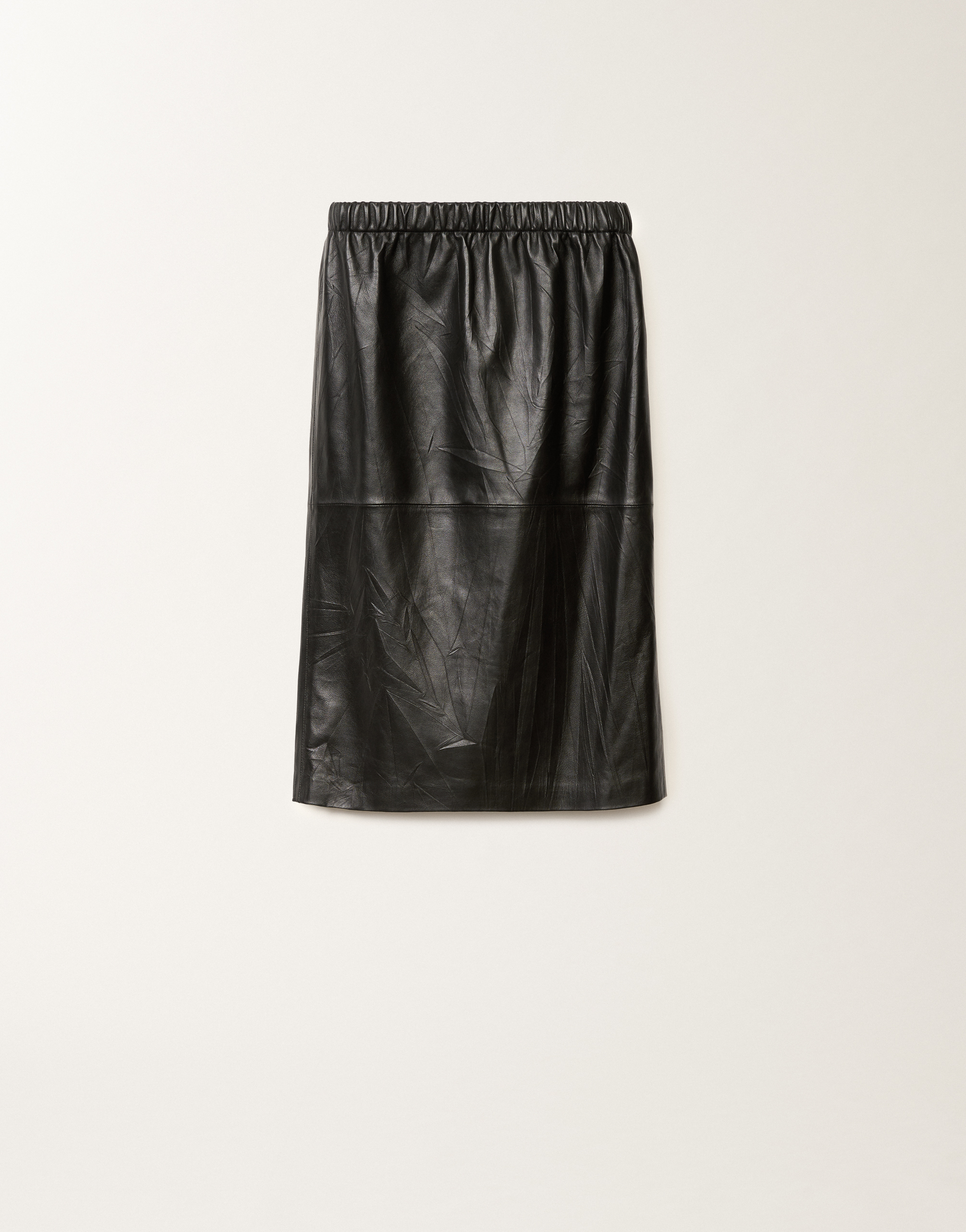 Fabiana Filippi Pleated Nappa Leather Skirt In Black