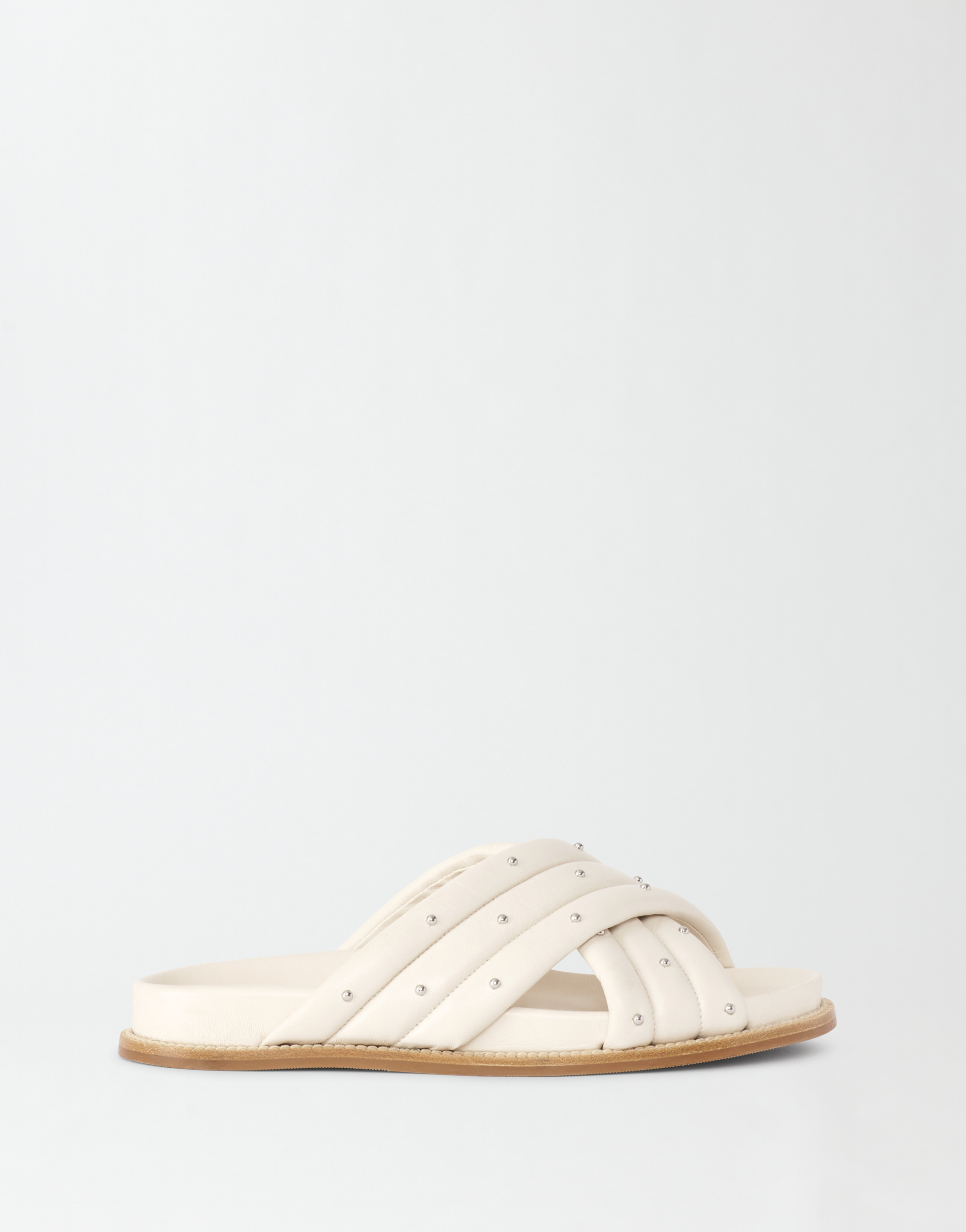 Shop Fabiana Filippi Padded Nappa Quilted Sandal In Butter