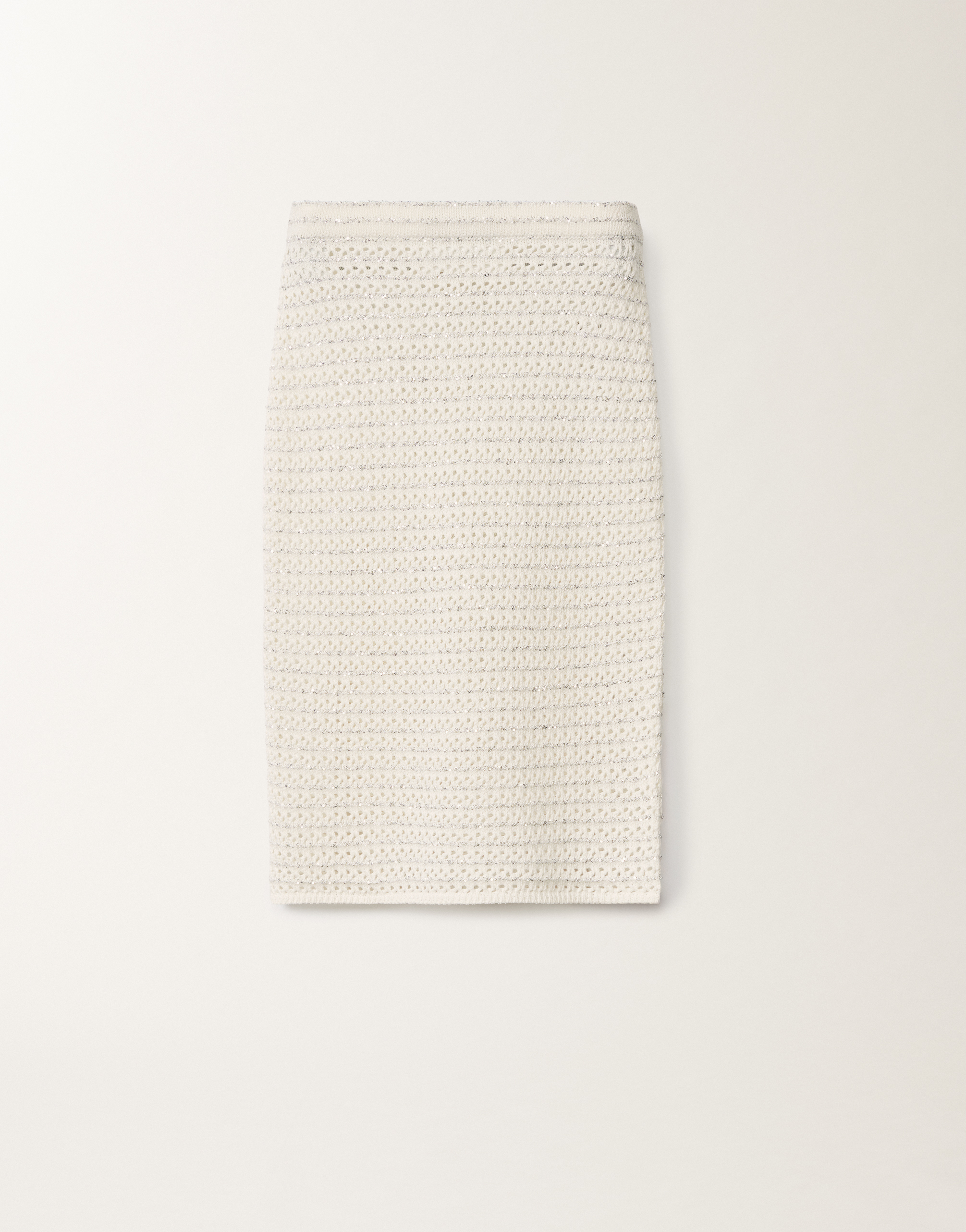 Shop Fabiana Filippi Cotton Skirt With Sequins In White
