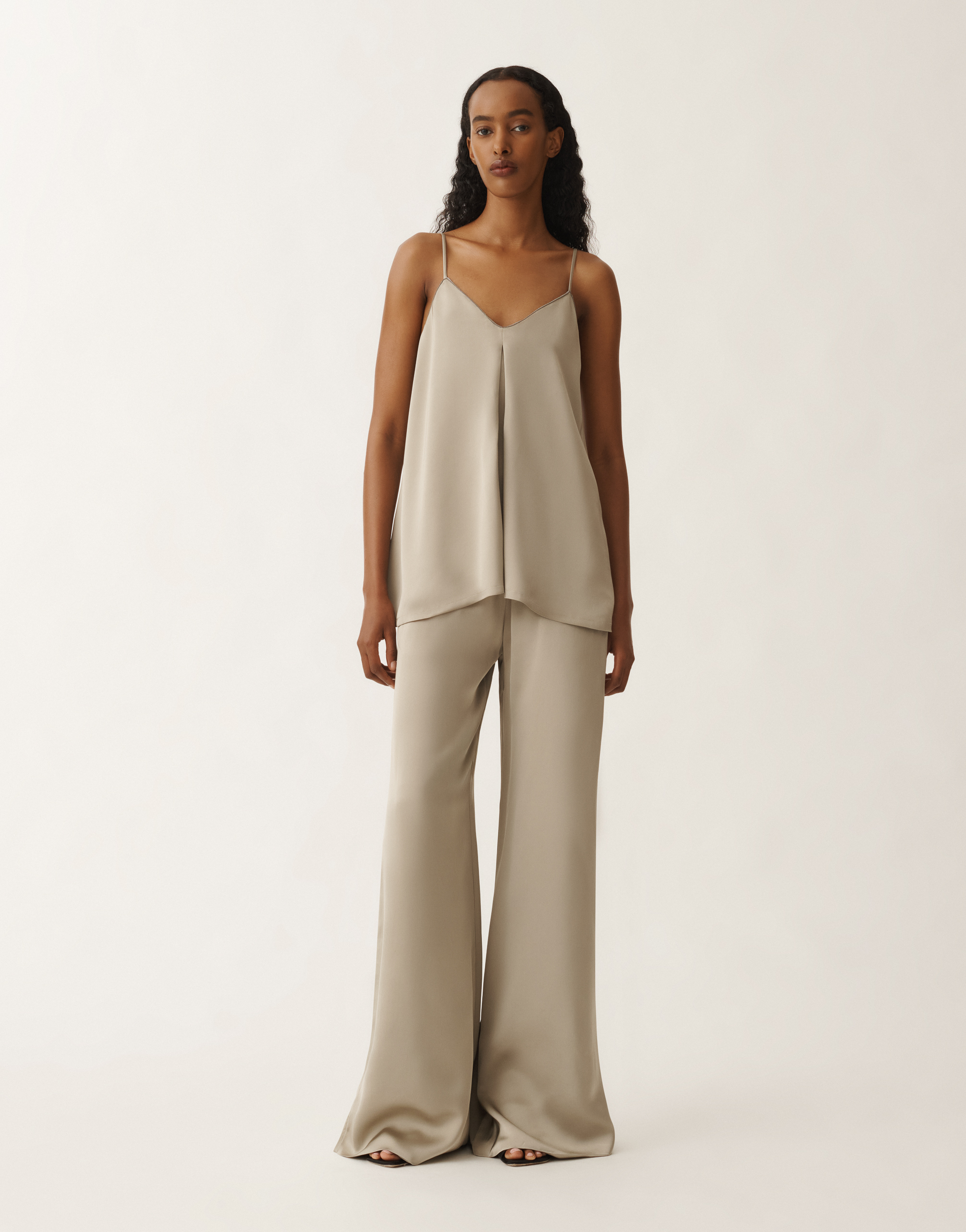 Fabiana Filippi Brown Viscose Top In Clay