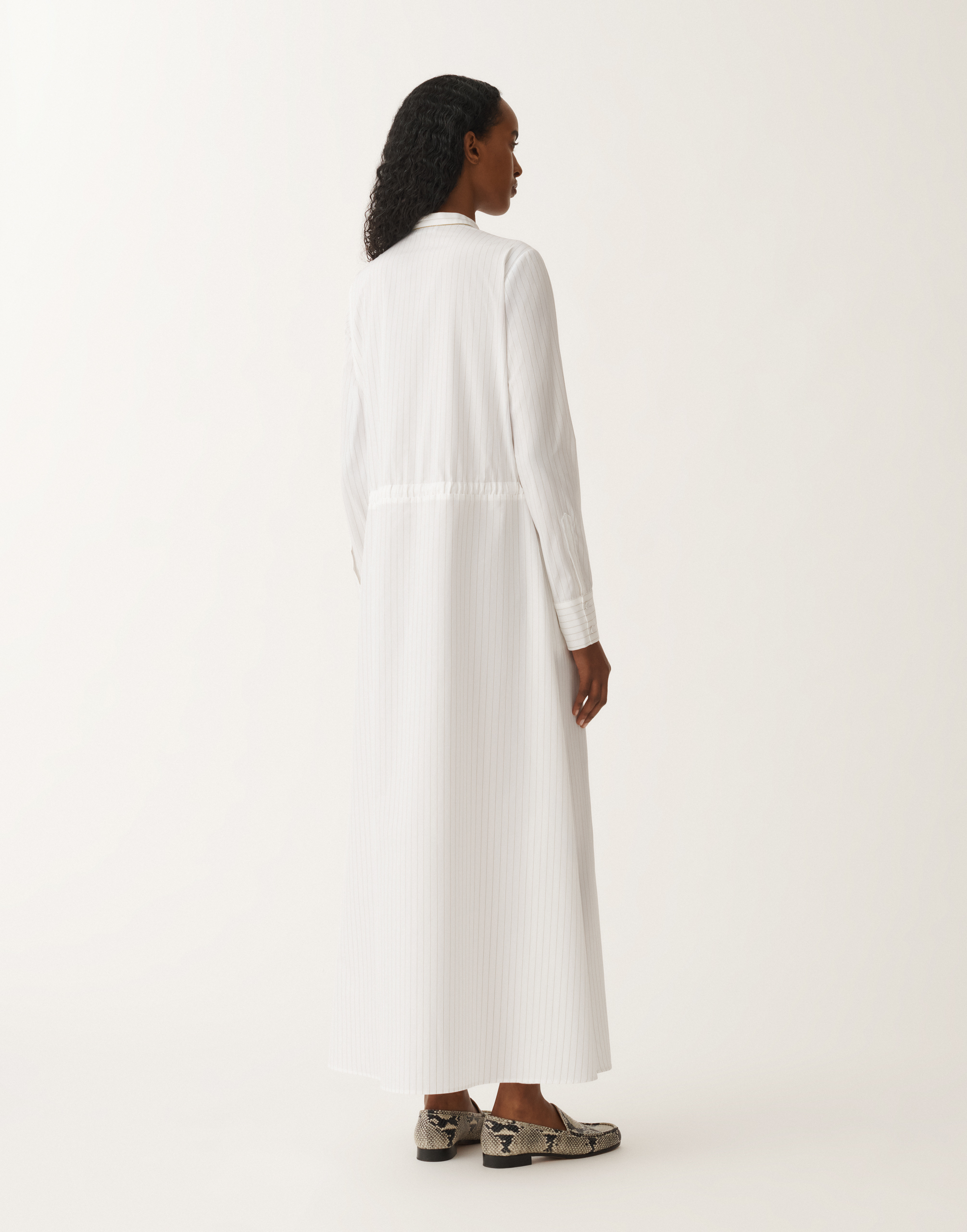 Fabiana Filippi Striped Poplin Shirt Dress In White