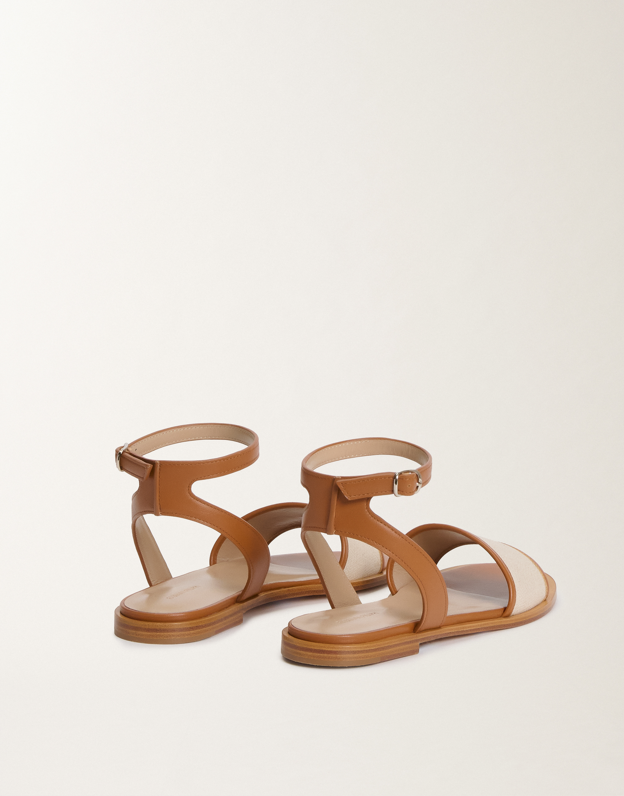 Shop Fabiana Filippi Canvas And Leather Sandals