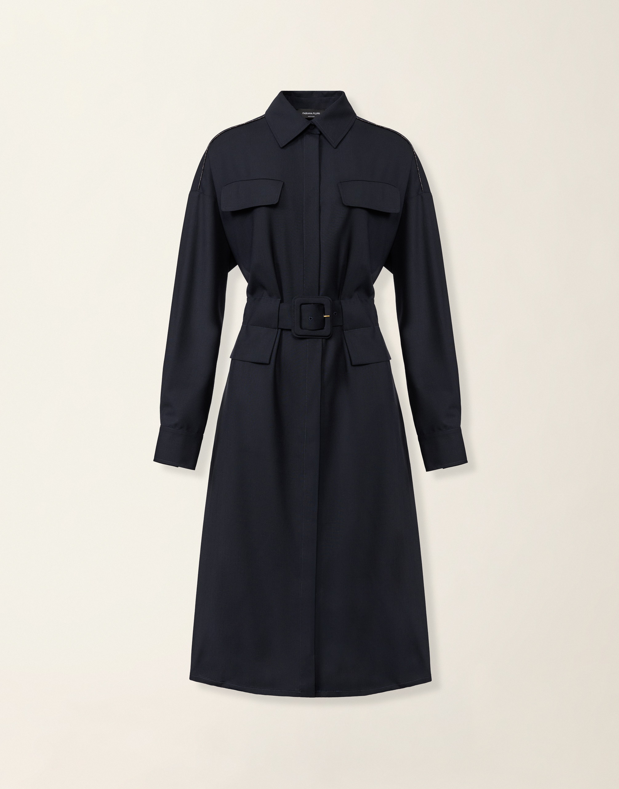 レディースSahariana dress in cool wool, midnight blue 新着アイテム
