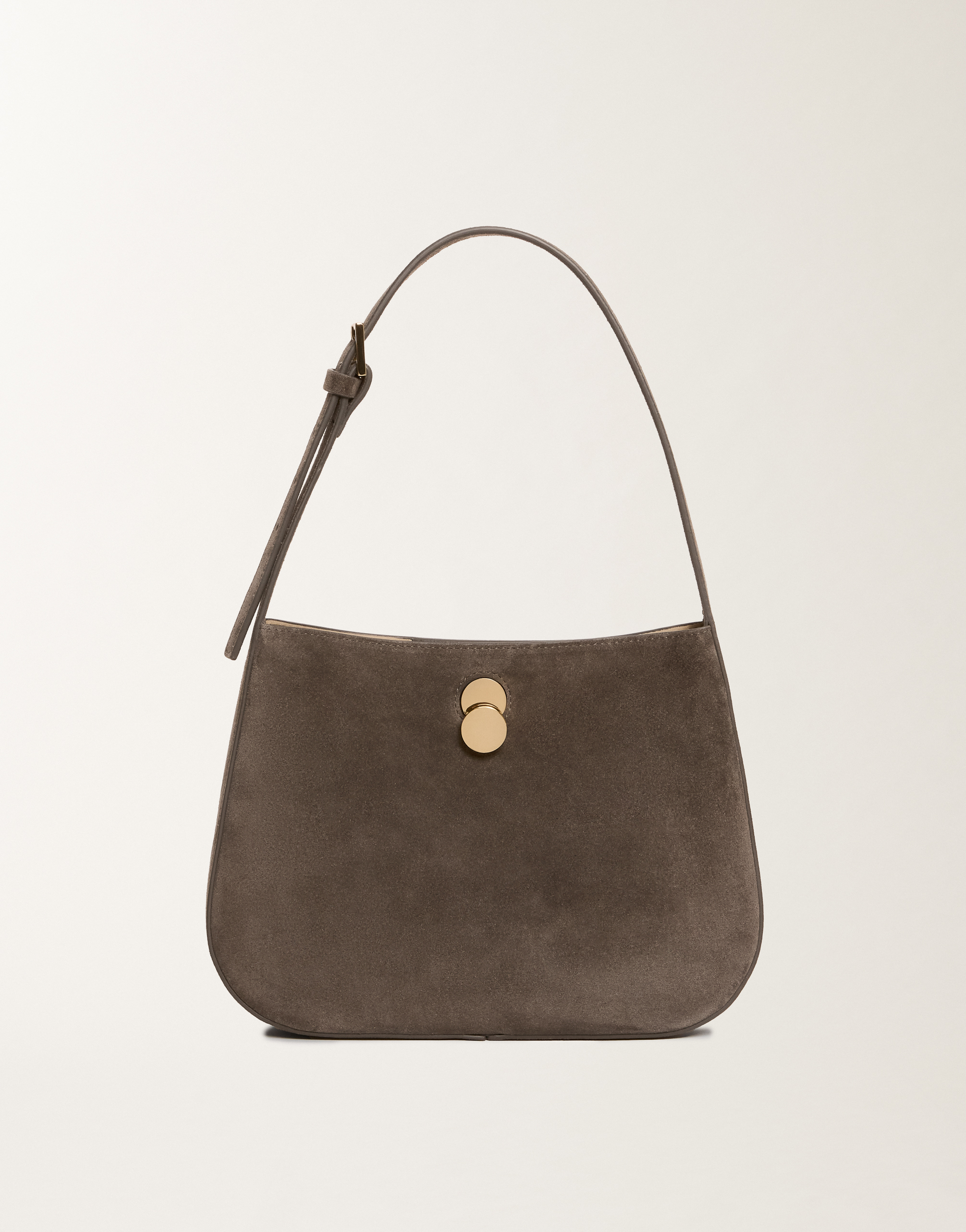 Fabiana Filippi Small Eclissi Hobo Bag In Suede In Gray