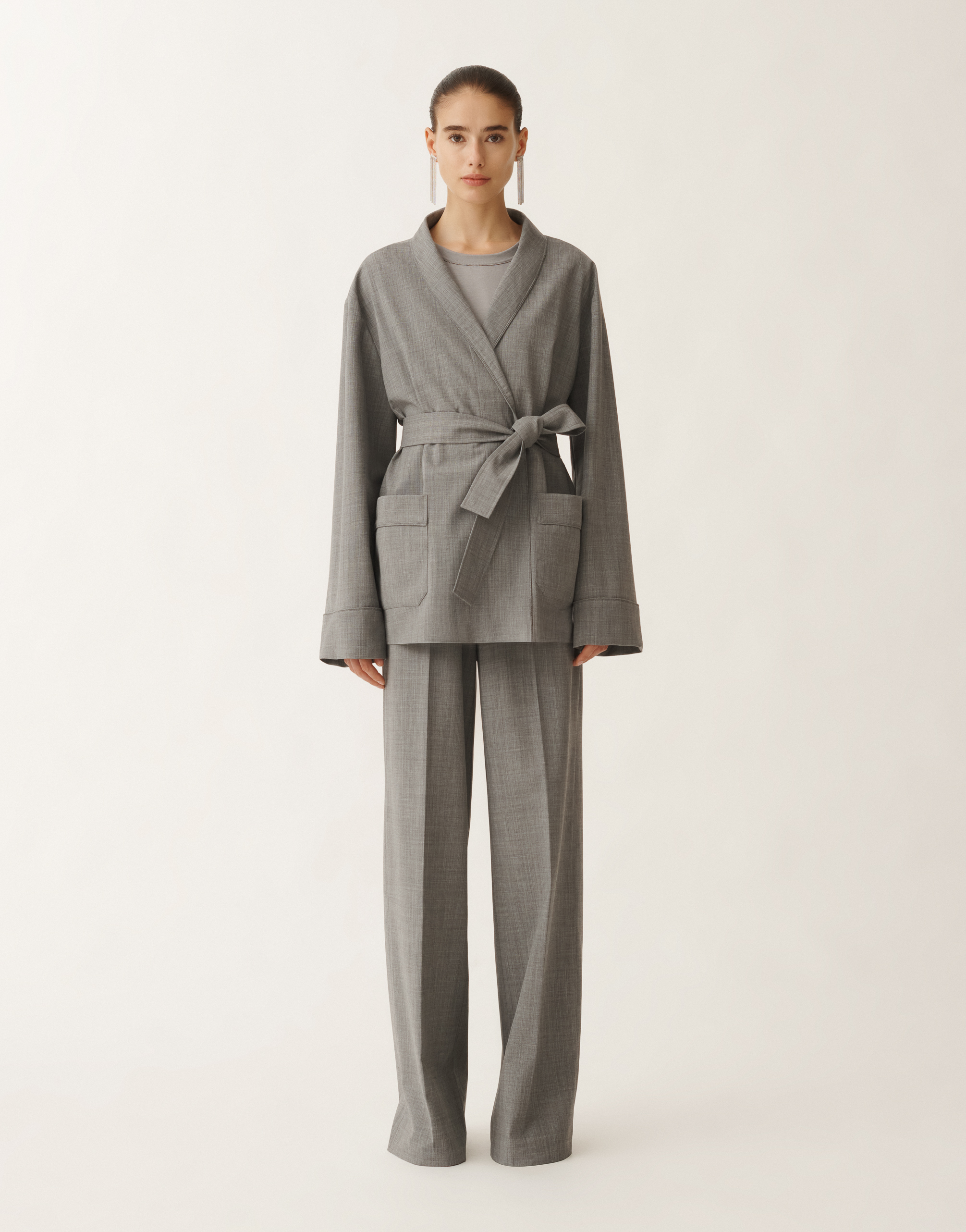 Fabiana Filippi Cool Wool Jacket In Grey