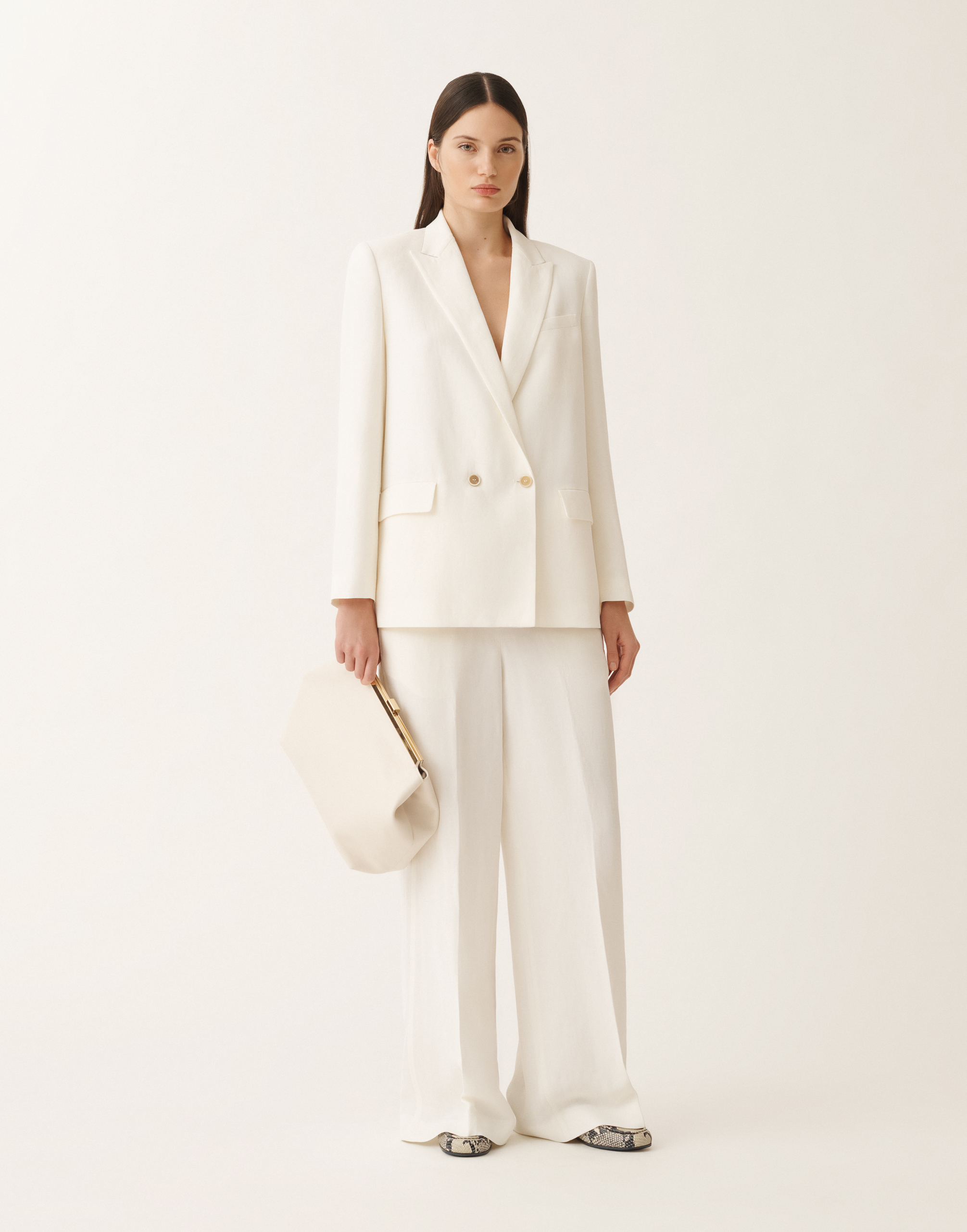 FABIANA FILIPPI LINEN AND VISCOSE DOUBLE-BREASTED JACKET 