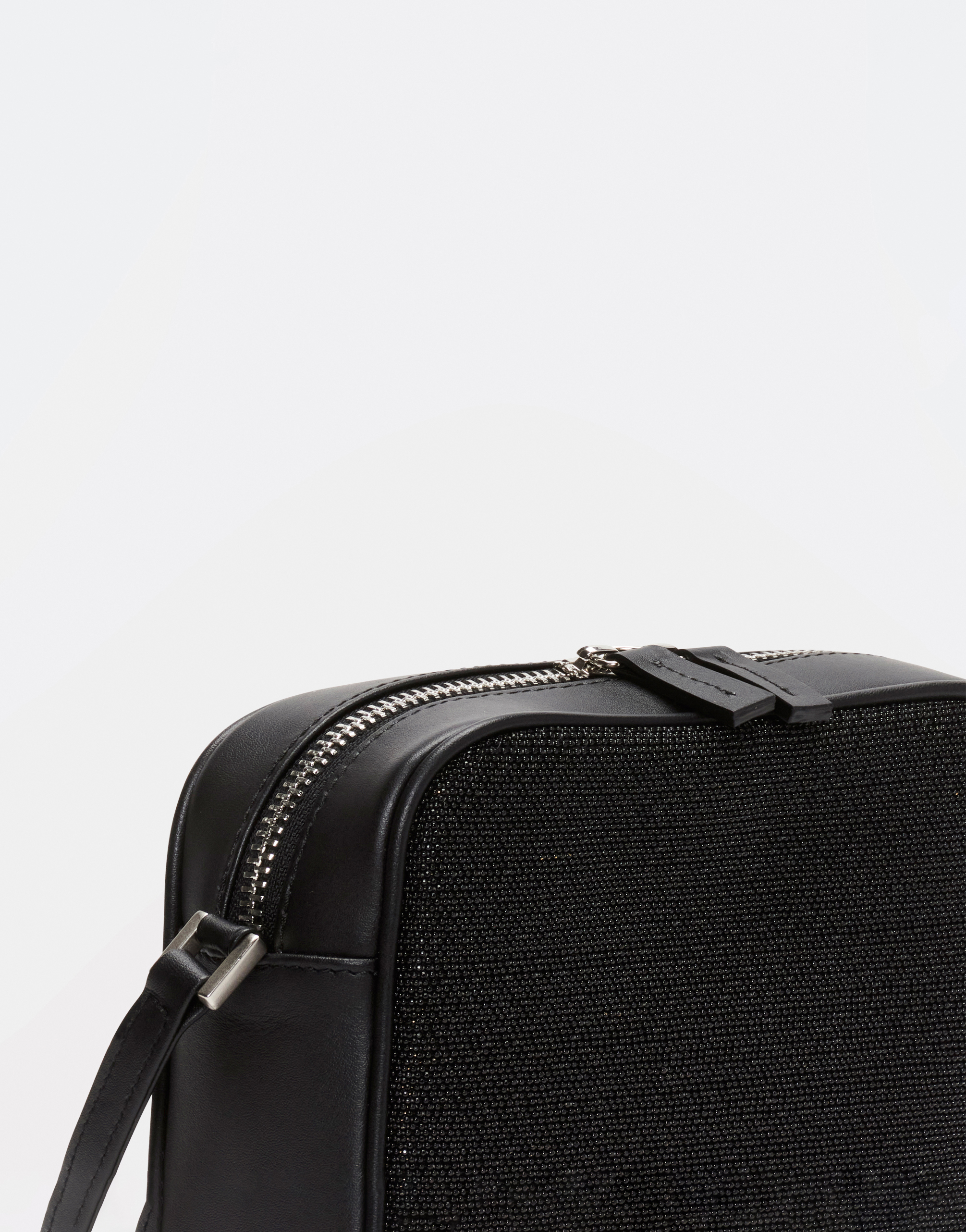 Shop Fabiana Filippi Leather Camera Bag With Diamond-cut Thread In Black
