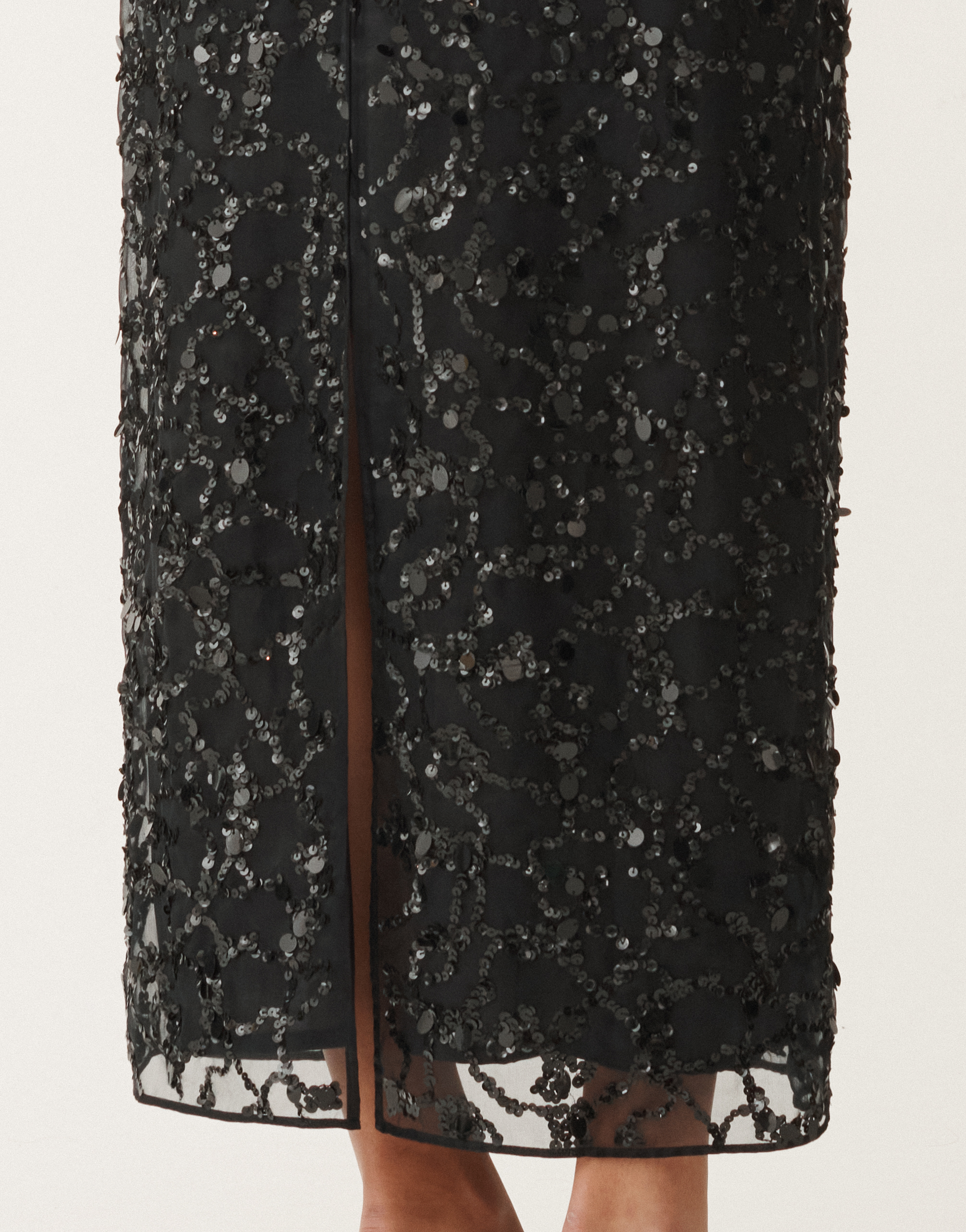 Shop Fabiana Filippi Sequin Embroidery Organza Skirt In Black