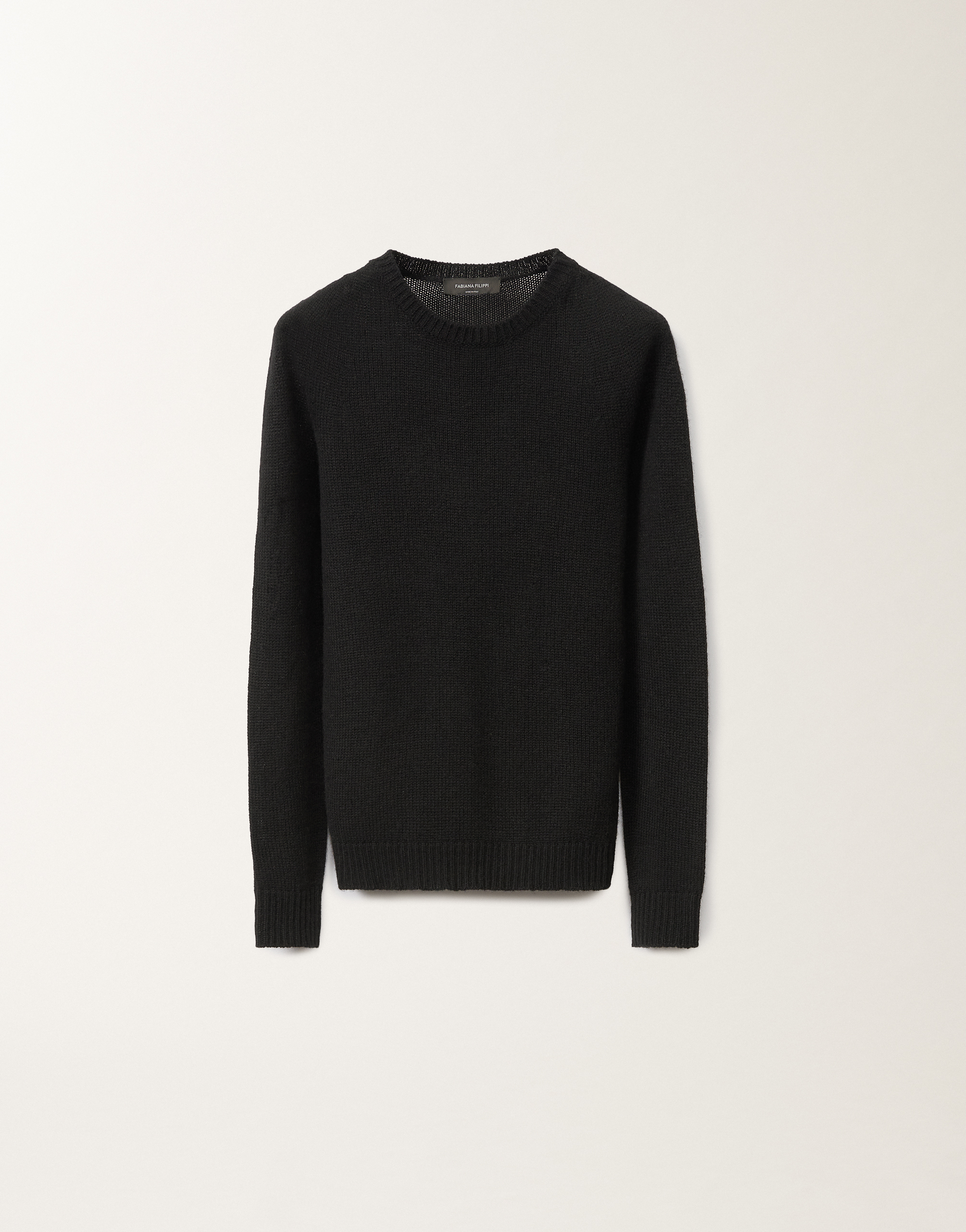 Fabiana Filippi Cashmere Gauzed Crewneck Sweater In Black