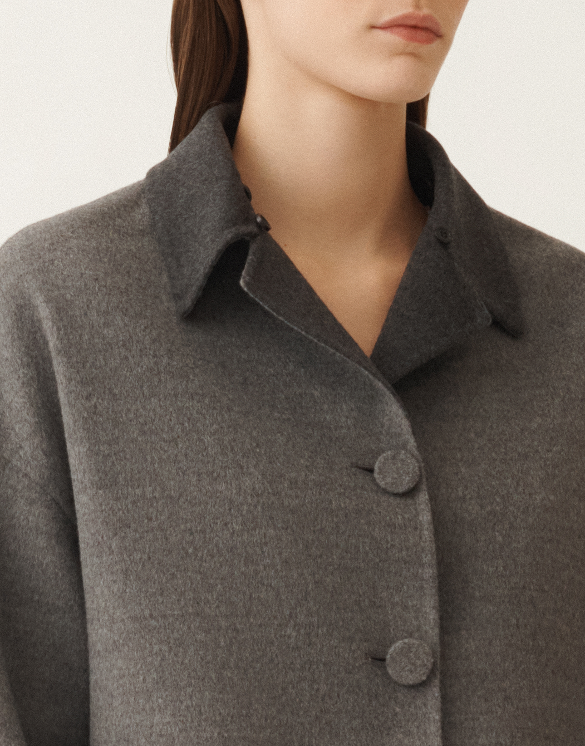 Fabiana Filippi Double Wool Pea Coat In Gray