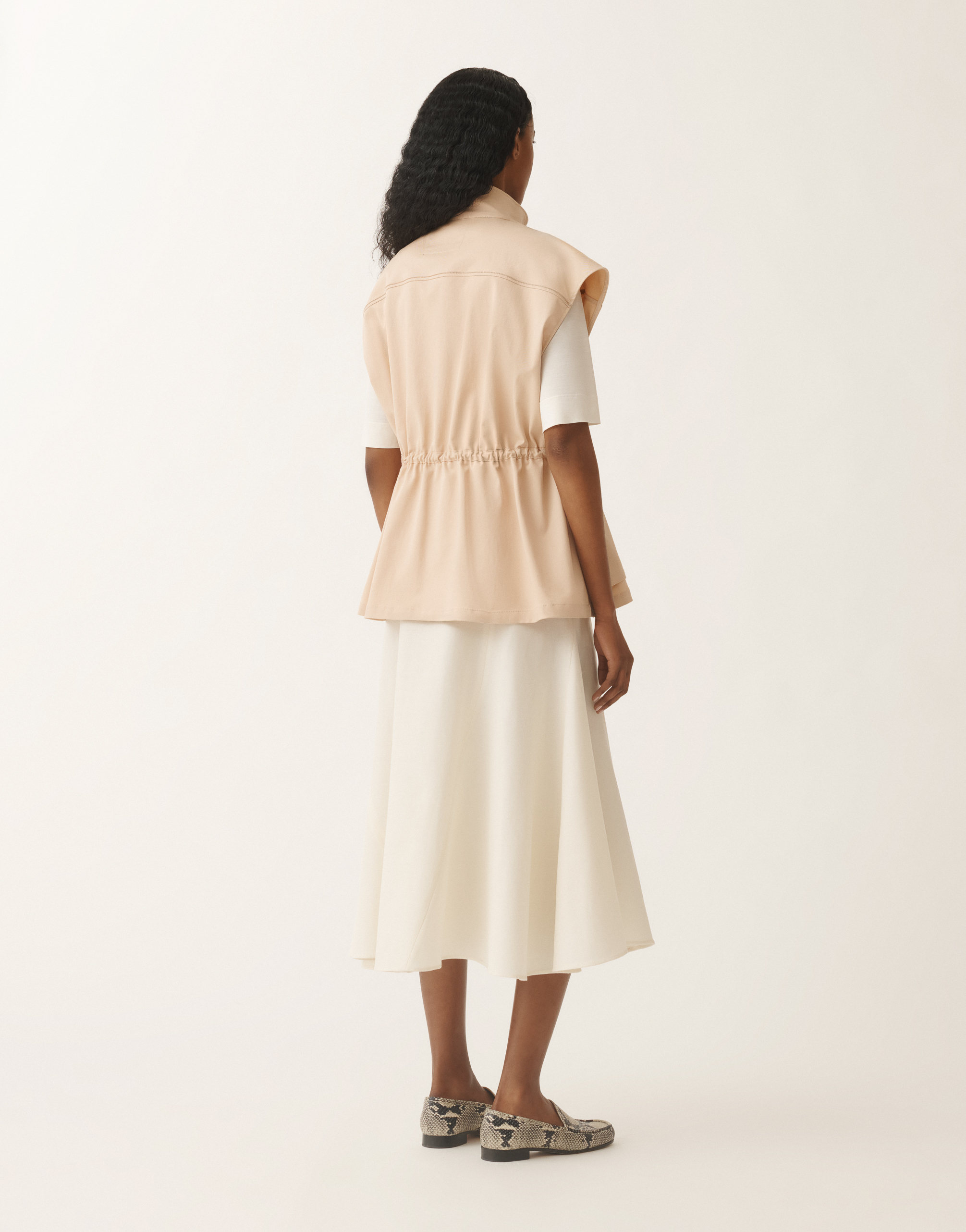 Fabiana Filippi Cotton Gabardine Safari Jacket In Sand