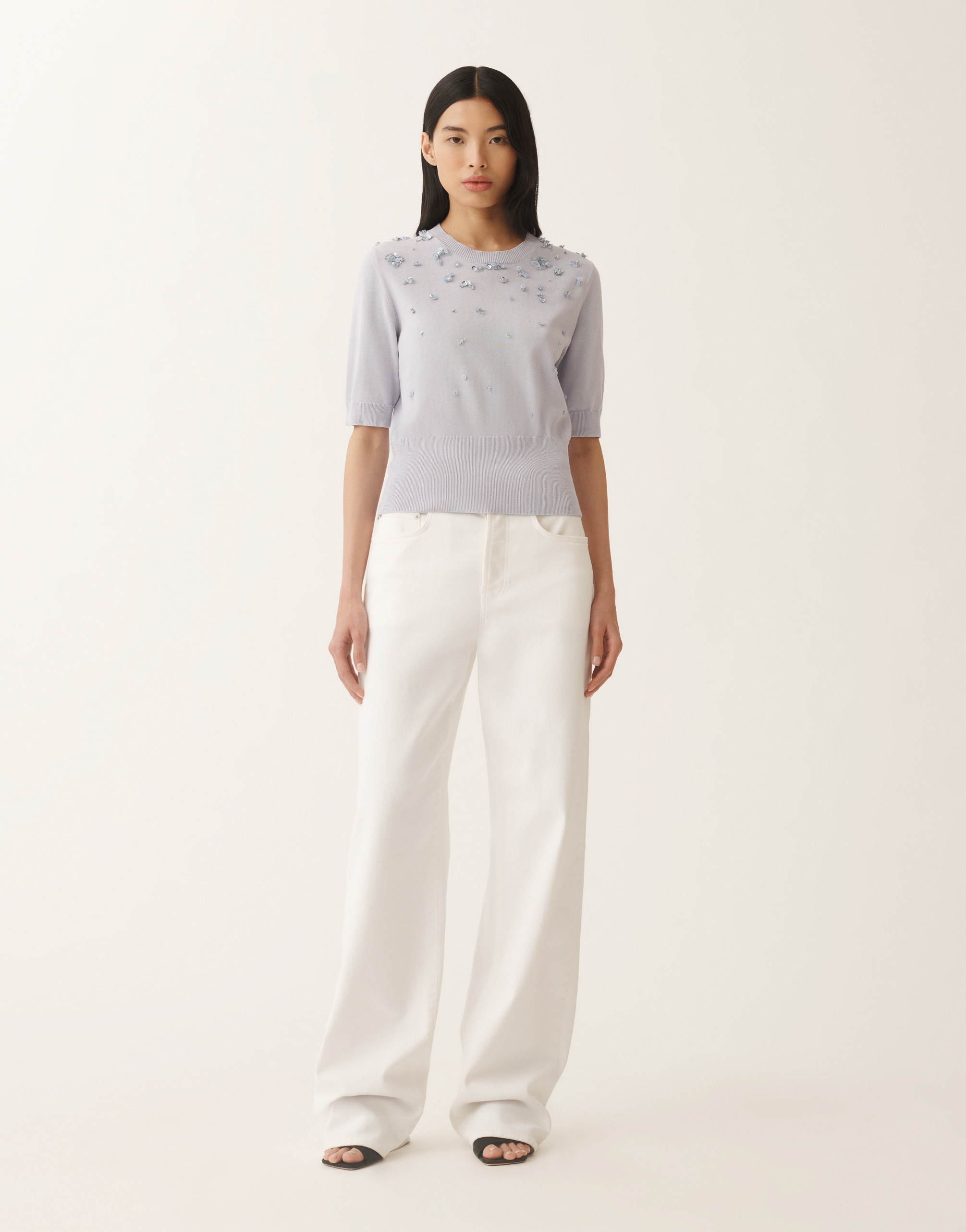 Fabiana Filippi Cotton Sweater In Lavender
