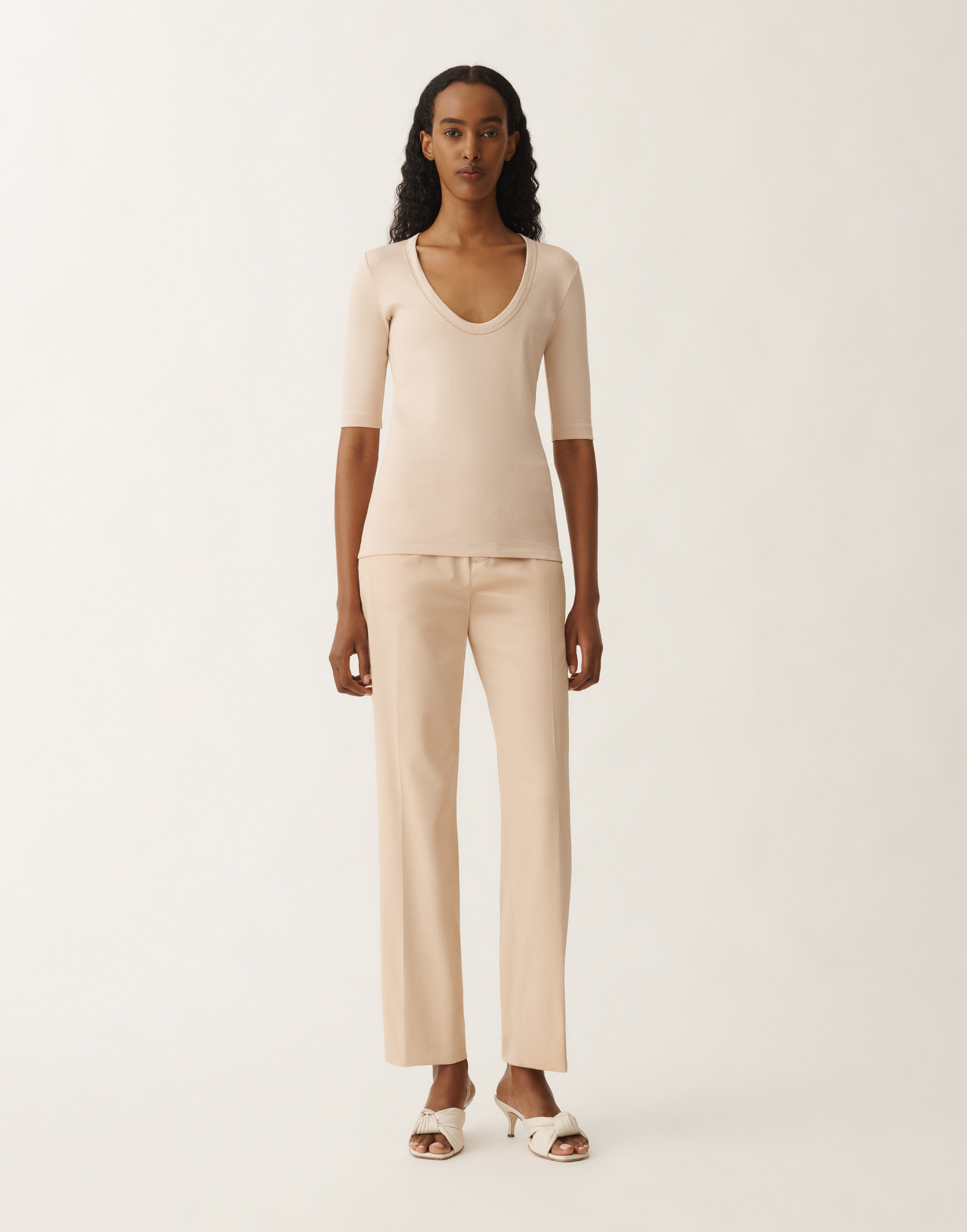 Shop Fabiana Filippi Jersey T-shirt In Brown