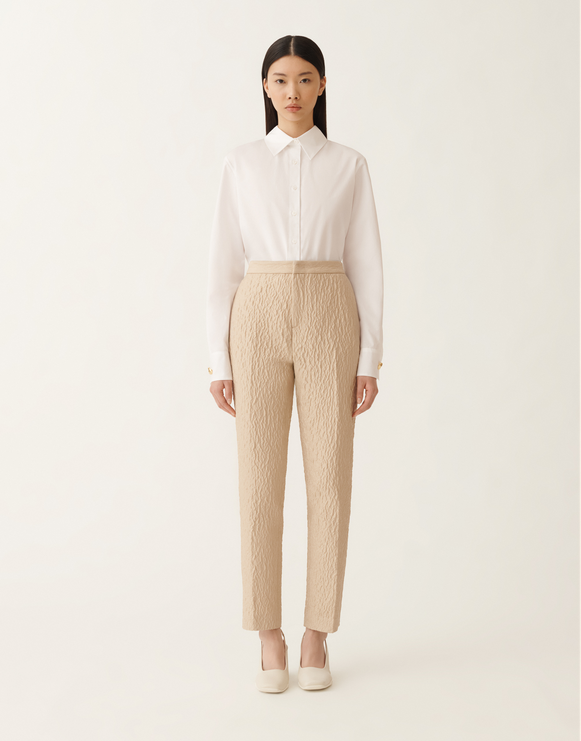 Fabiana Filippi Montefalco Trousers In Embossed Jacquard In Multi