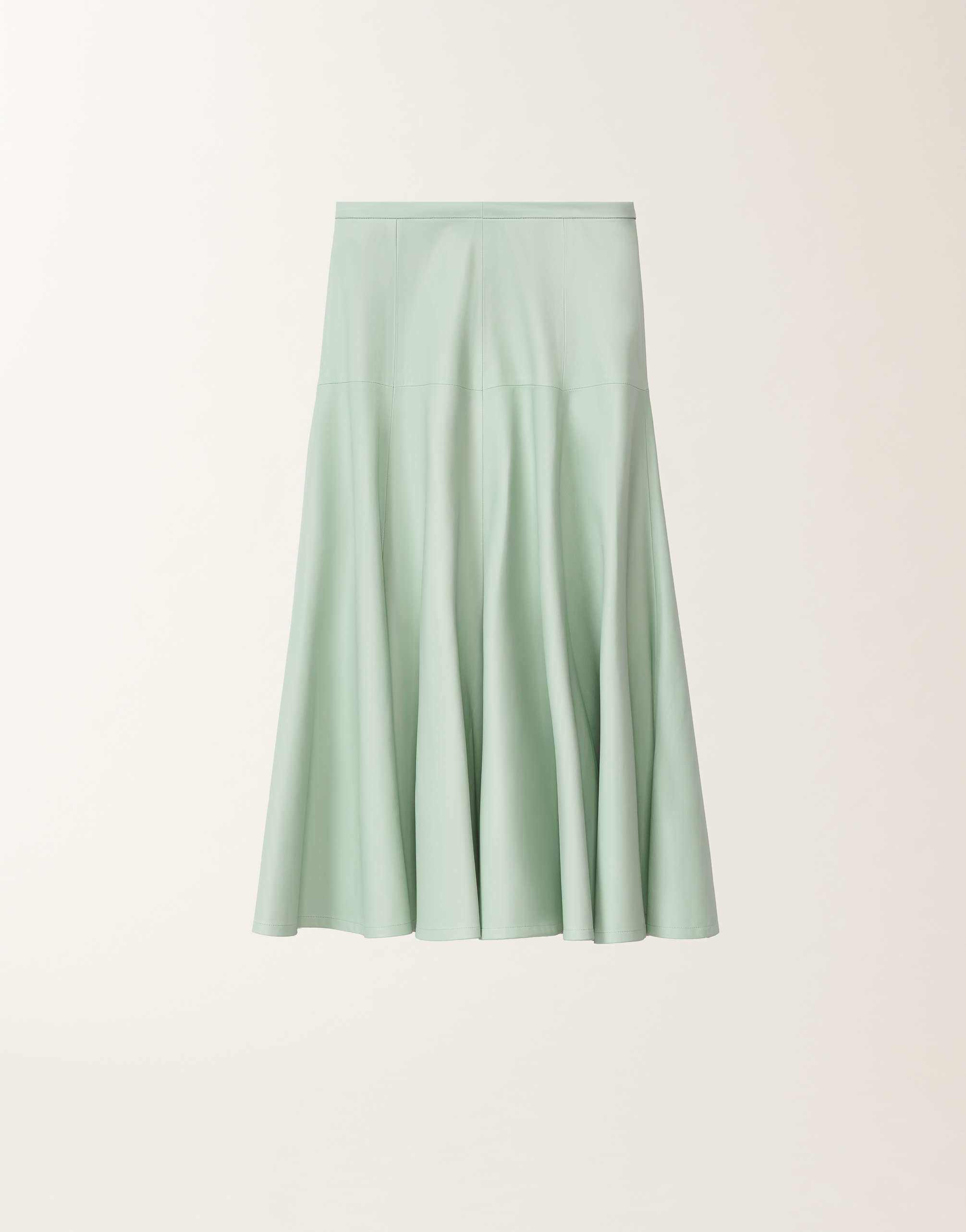 Fabiana Filippi Nappa Leather Skirt In Aquagreen
