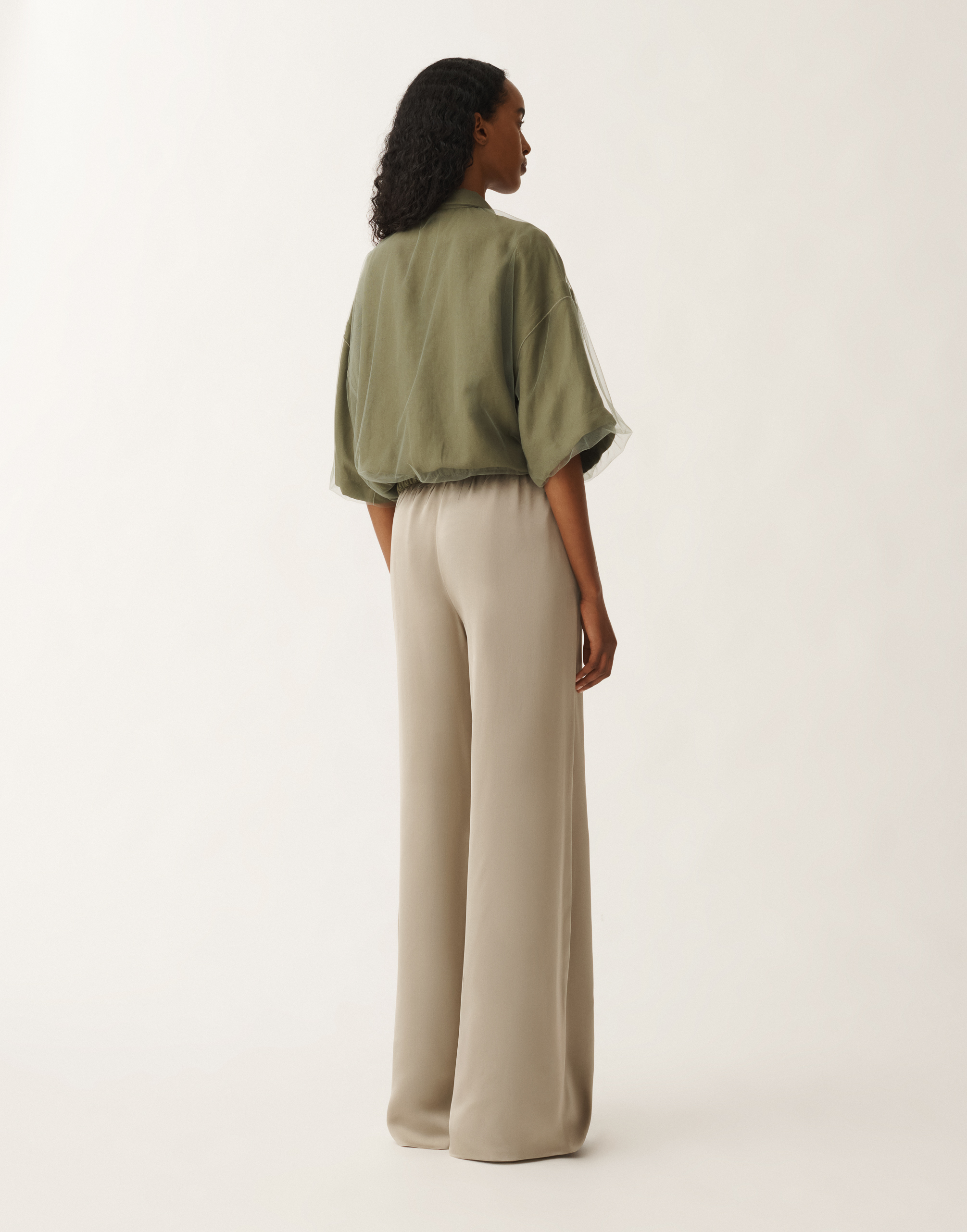 Shop Fabiana Filippi Linen And Viscose Shirt In Grass