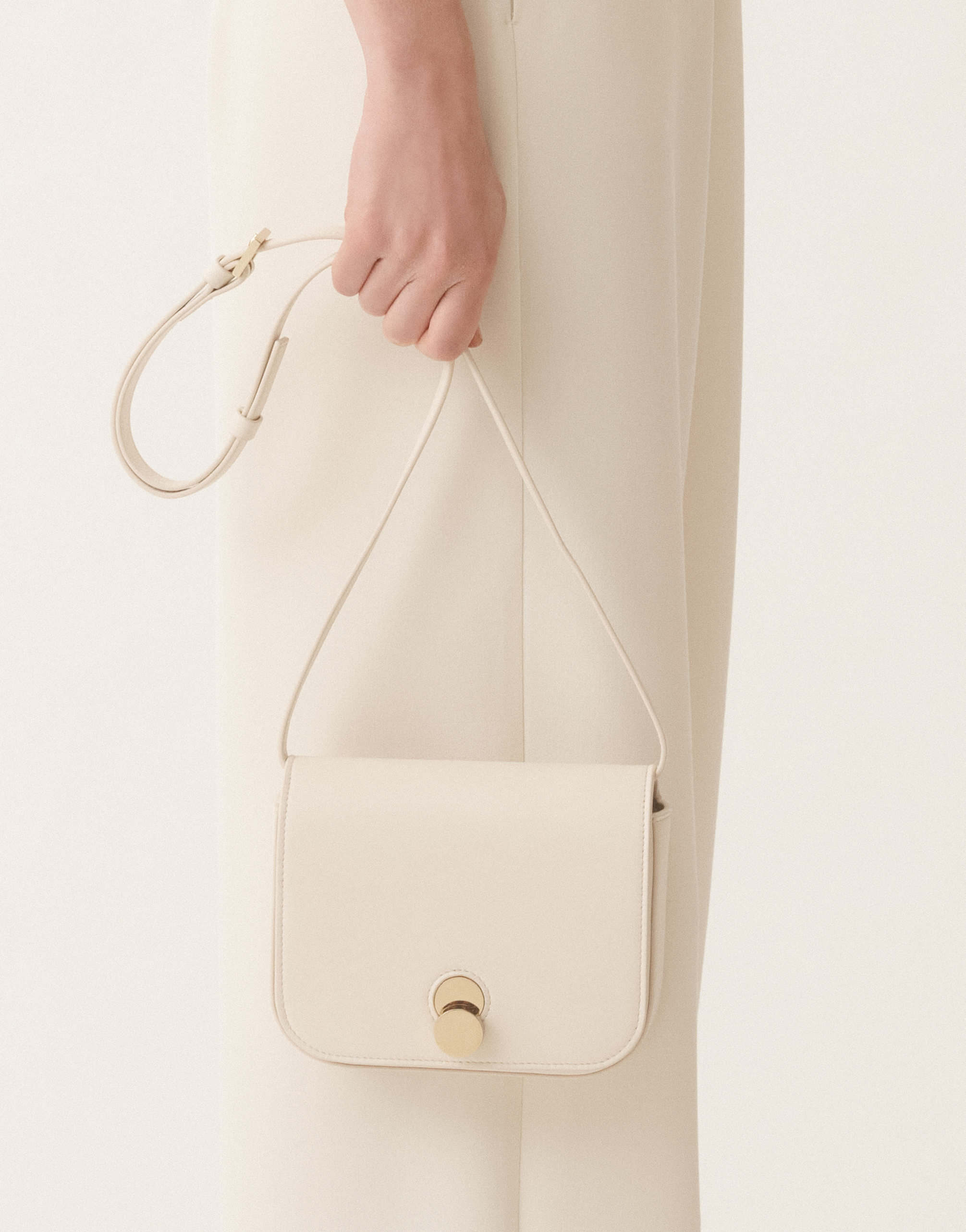 Fabiana Filippi Eclissi Calfskin Mini Messenger Bag In Butter