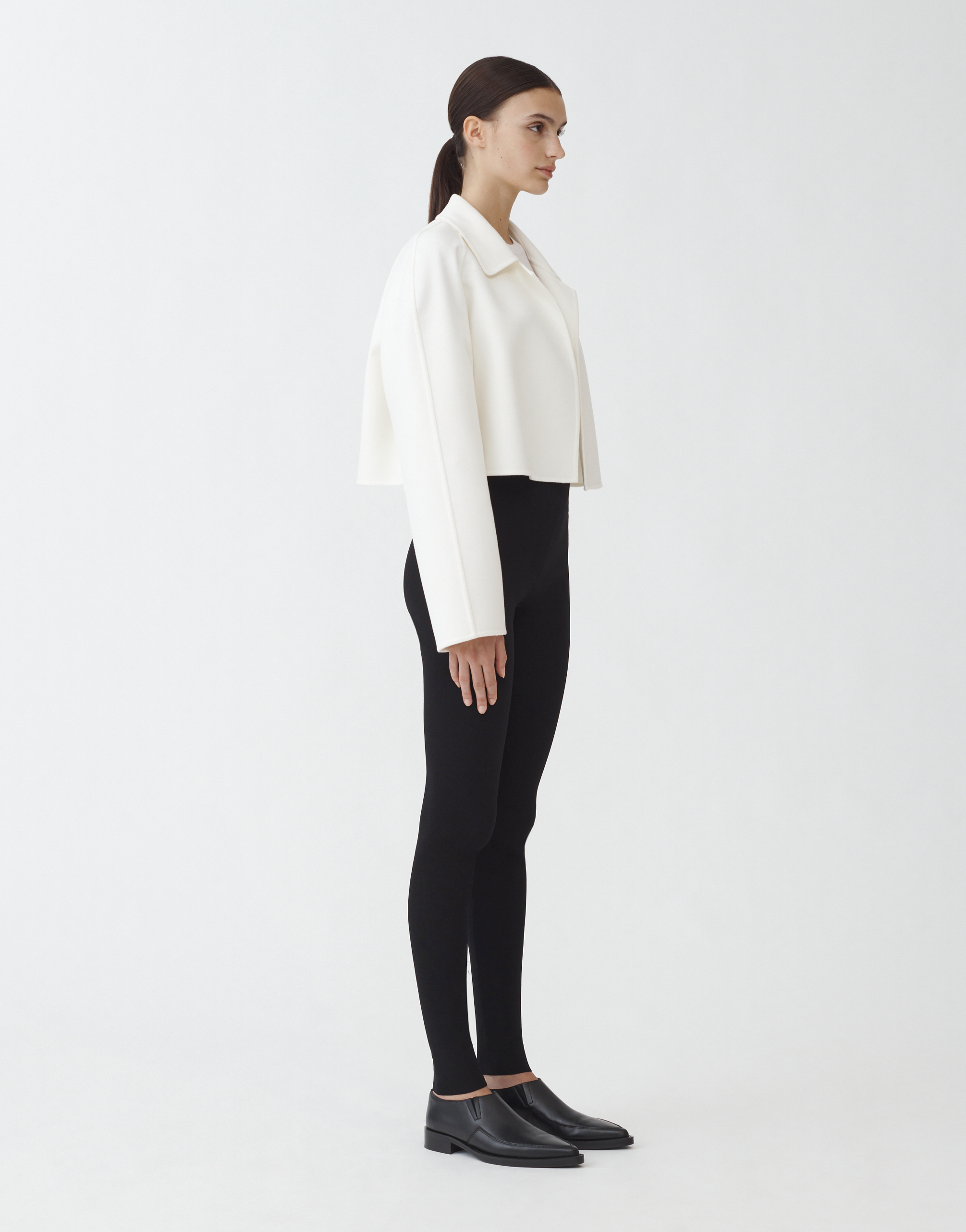 Shop Fabiana Filippi Wool Cashmere Double Cropped Coat In White