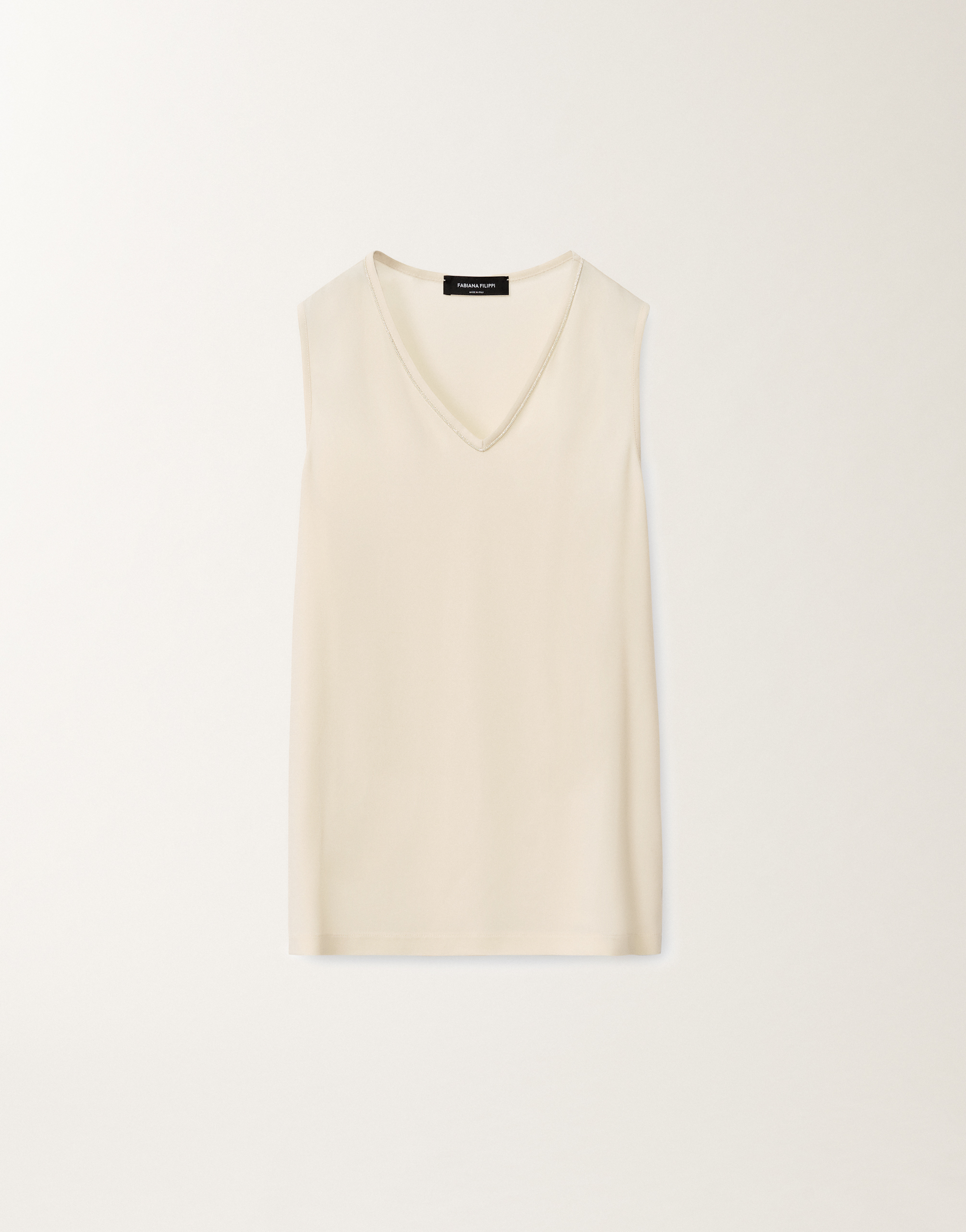 Shop Fabiana Filippi Stretch Sablé Vest Top In White