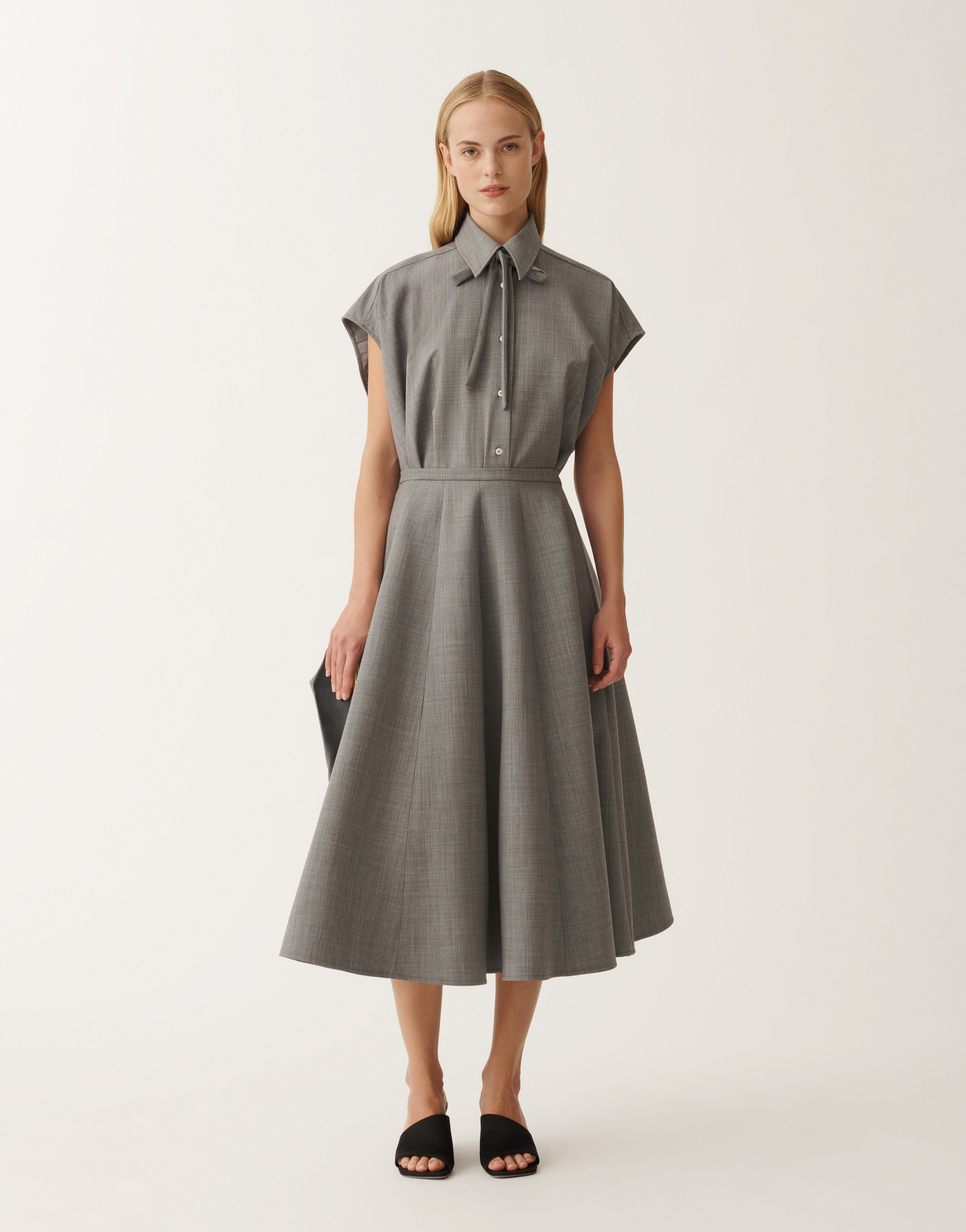 Shop Fabiana Filippi Cool Wool Shirt In Grey