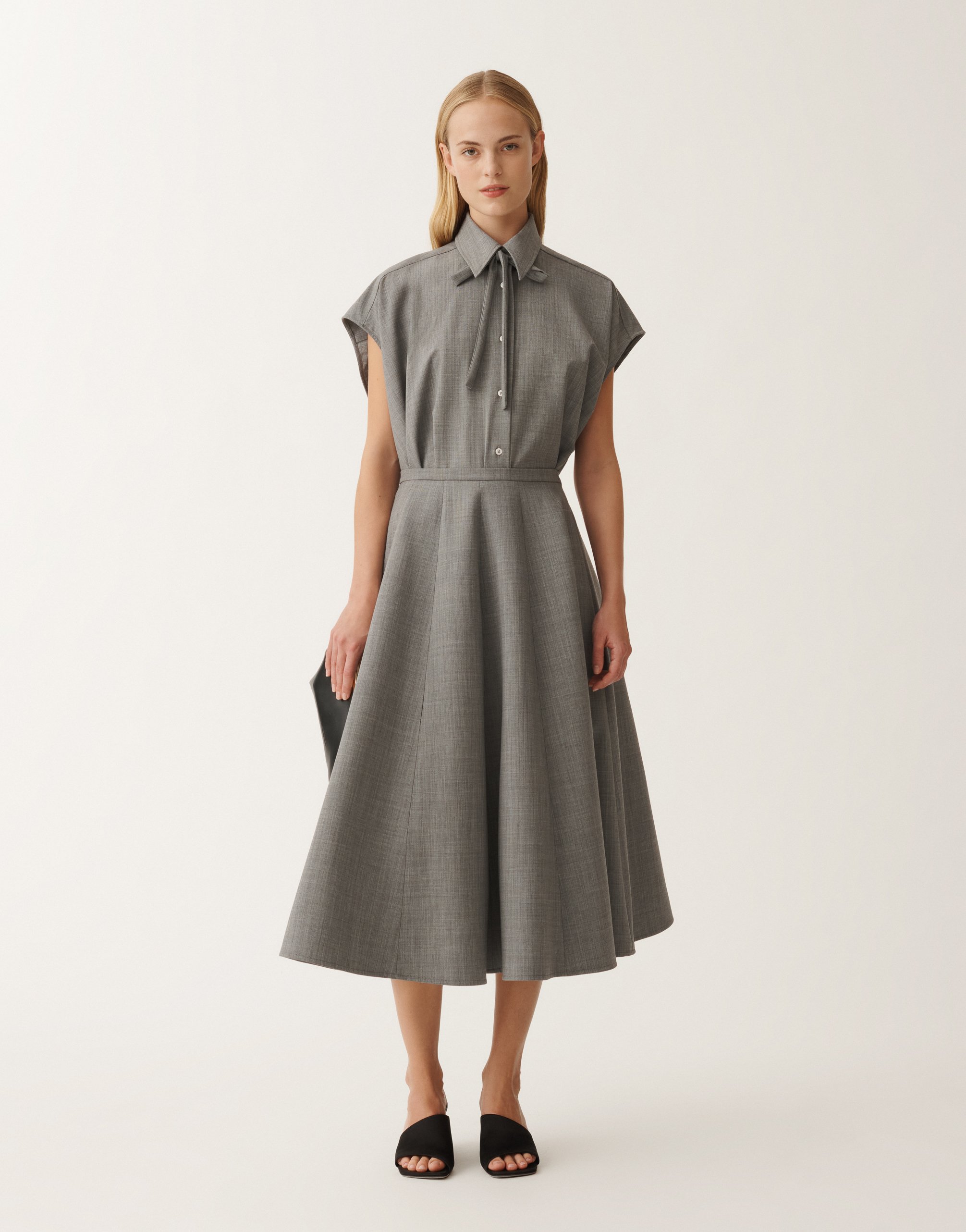 Shop Fabiana Filippi Cool Wool Shirt In Grey