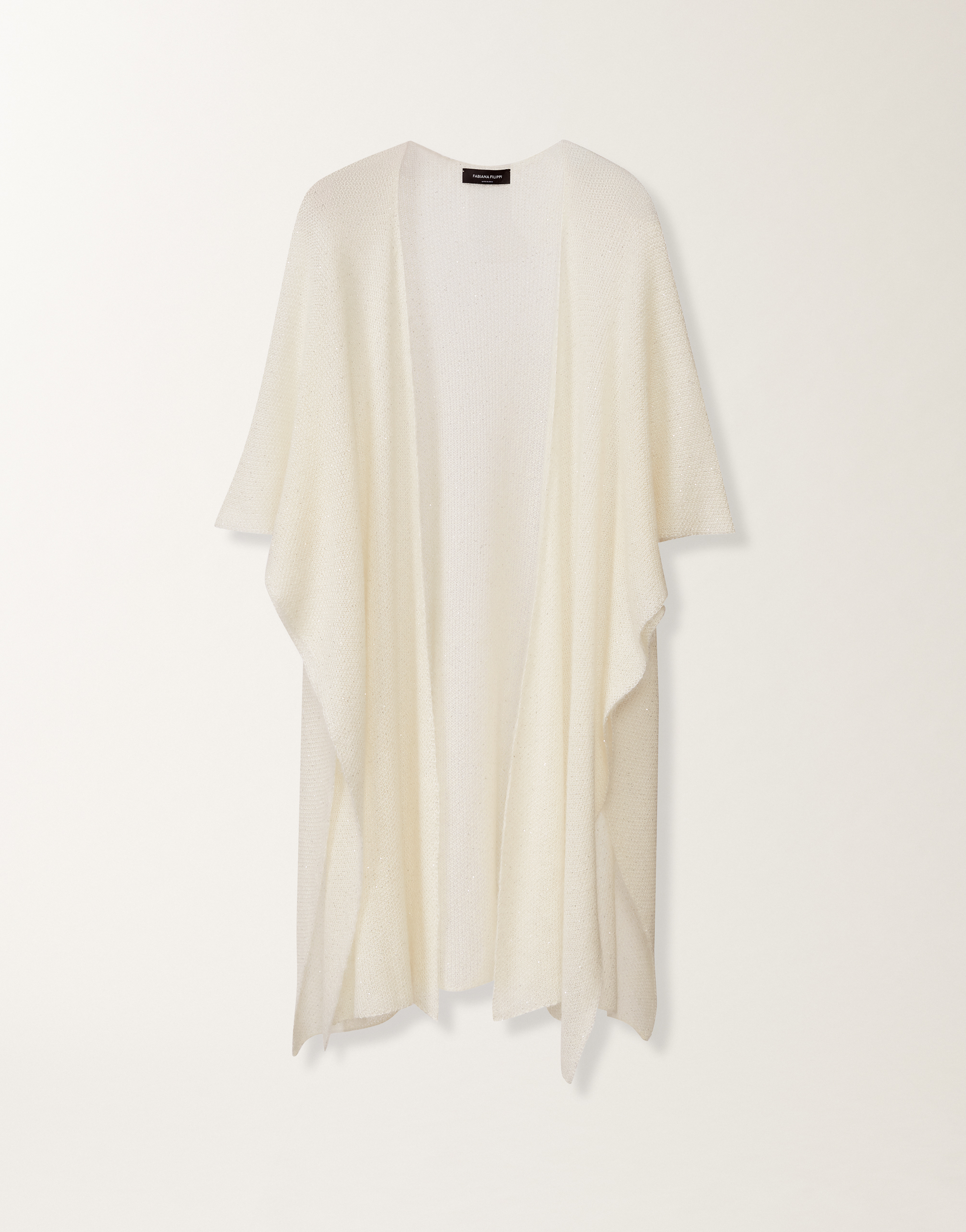Fabiana Filippi Mohair Cape With Sequins In White