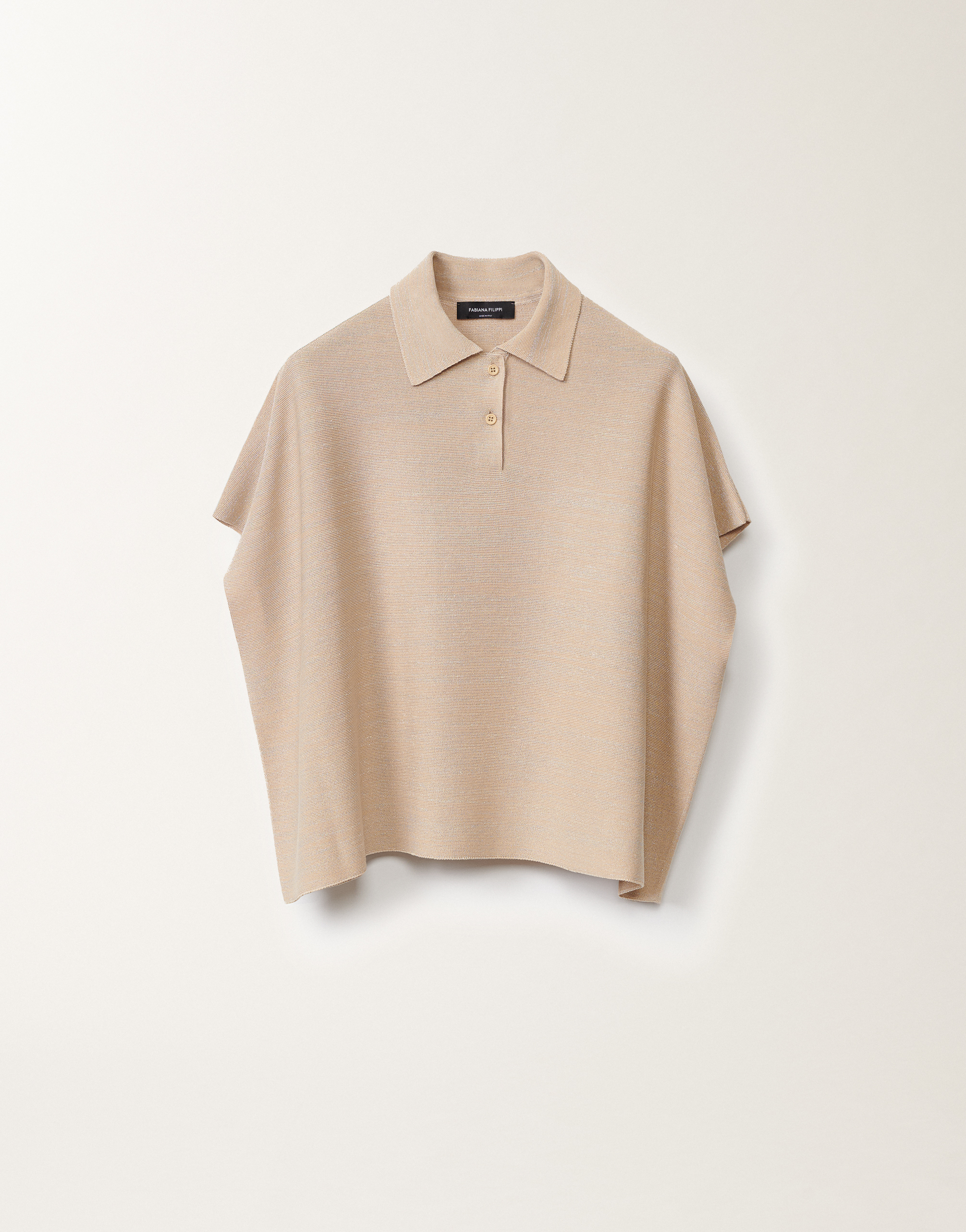 Tシャツ・カットソー FABIANA FILIPPI Fabiana Filippi T-shirts and Polos Cotton polo with lurex, sand for Women | Fabiana Filippi®