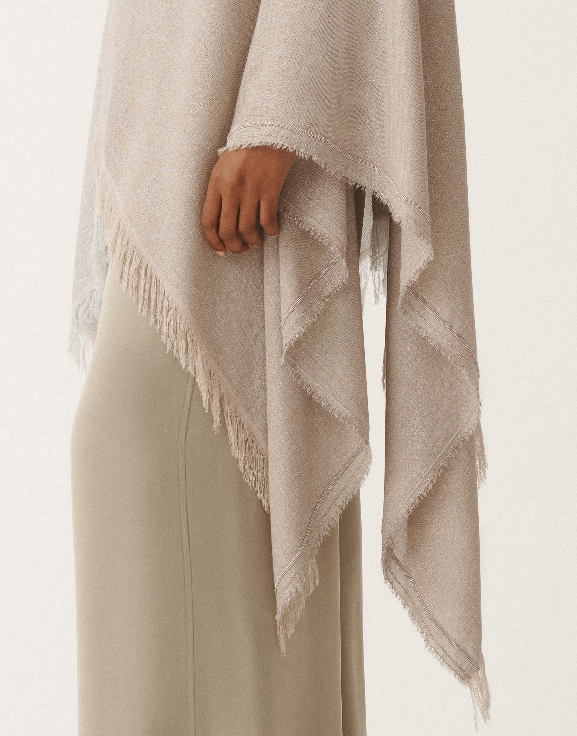 Shop Fabiana Filippi Jacquard Viscose Cape In Onlyonecolor