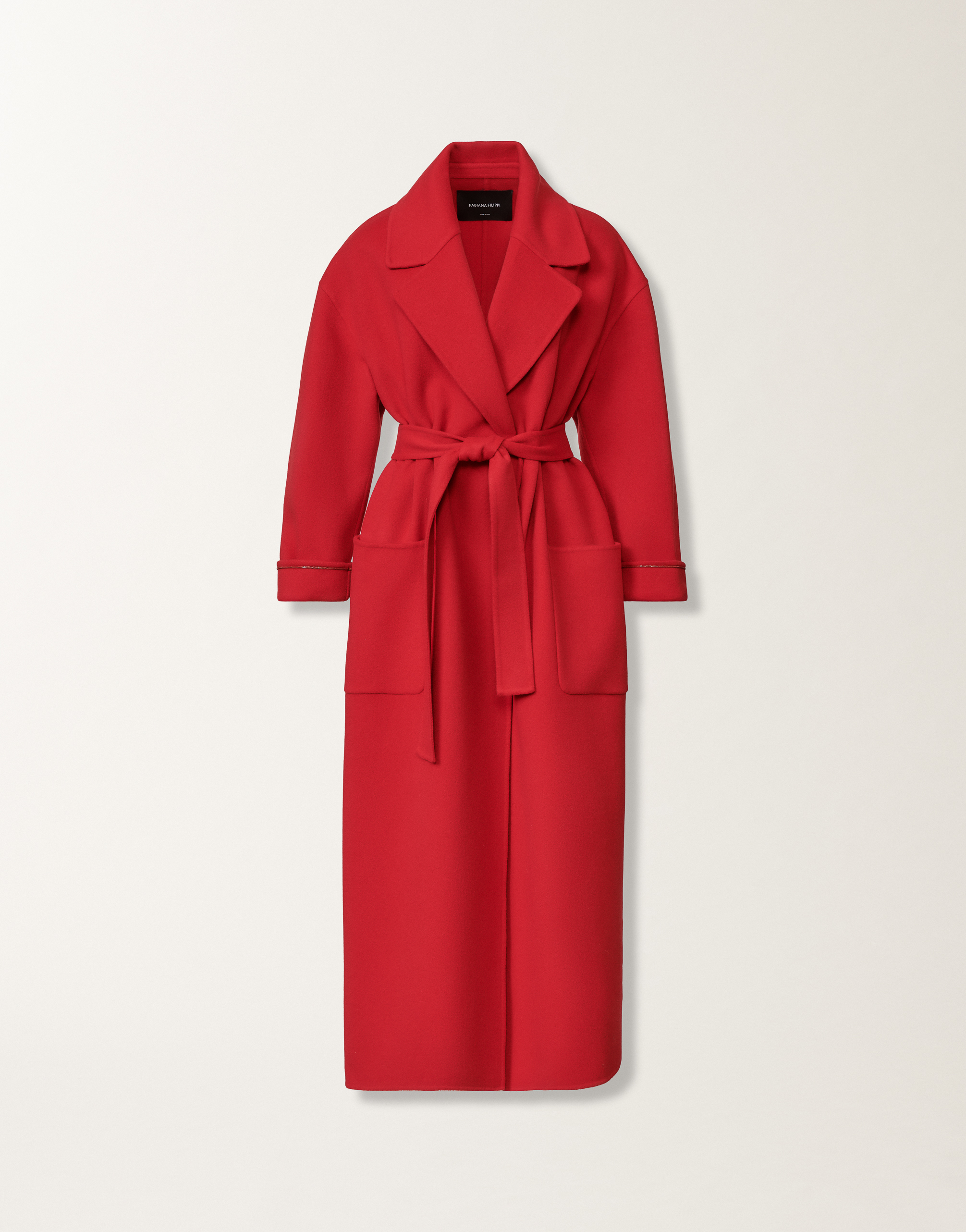 Double-faced wool and cashmere coat, lacquer for Women | Fabiana