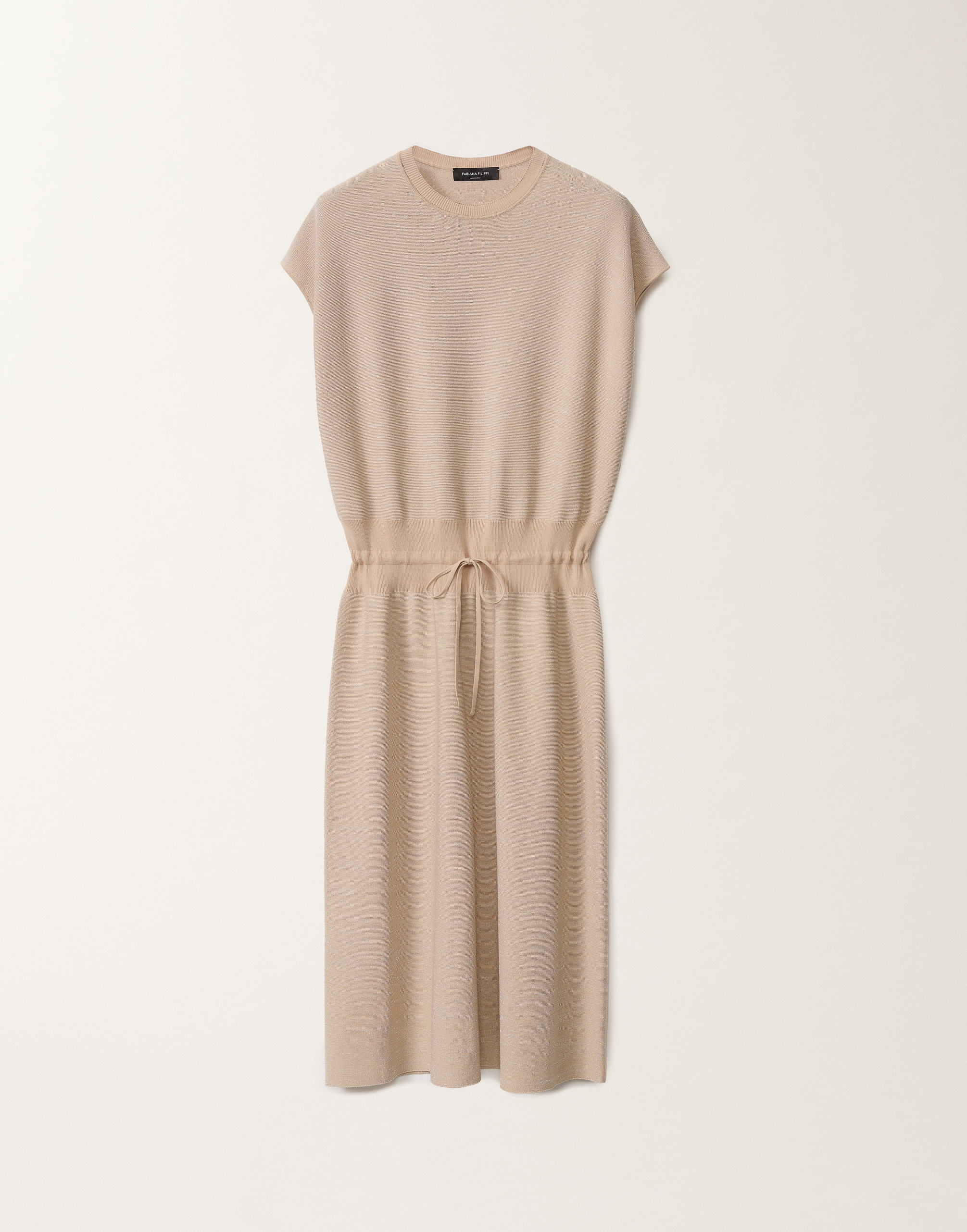 Fabiana Filippi Cotton Dress With Lurex In Sand