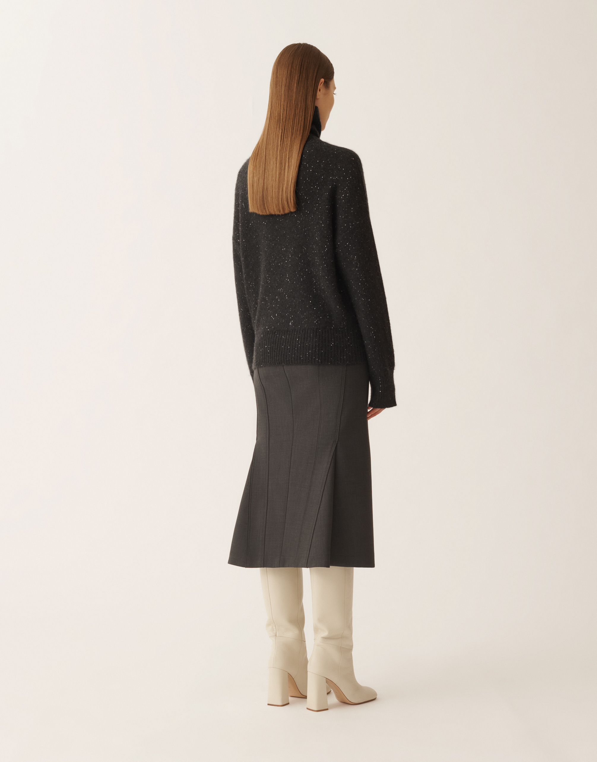 Fabiana Filippi Sequin-embellished Turtleneck Sweater In Black