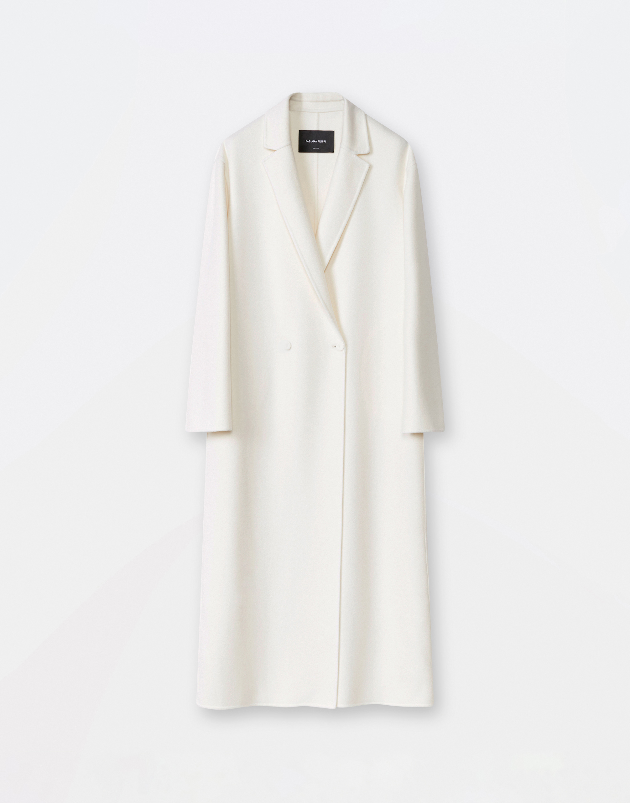 Shop Fabiana Filippi Cashmere Double Double Breasted Top Coat In White