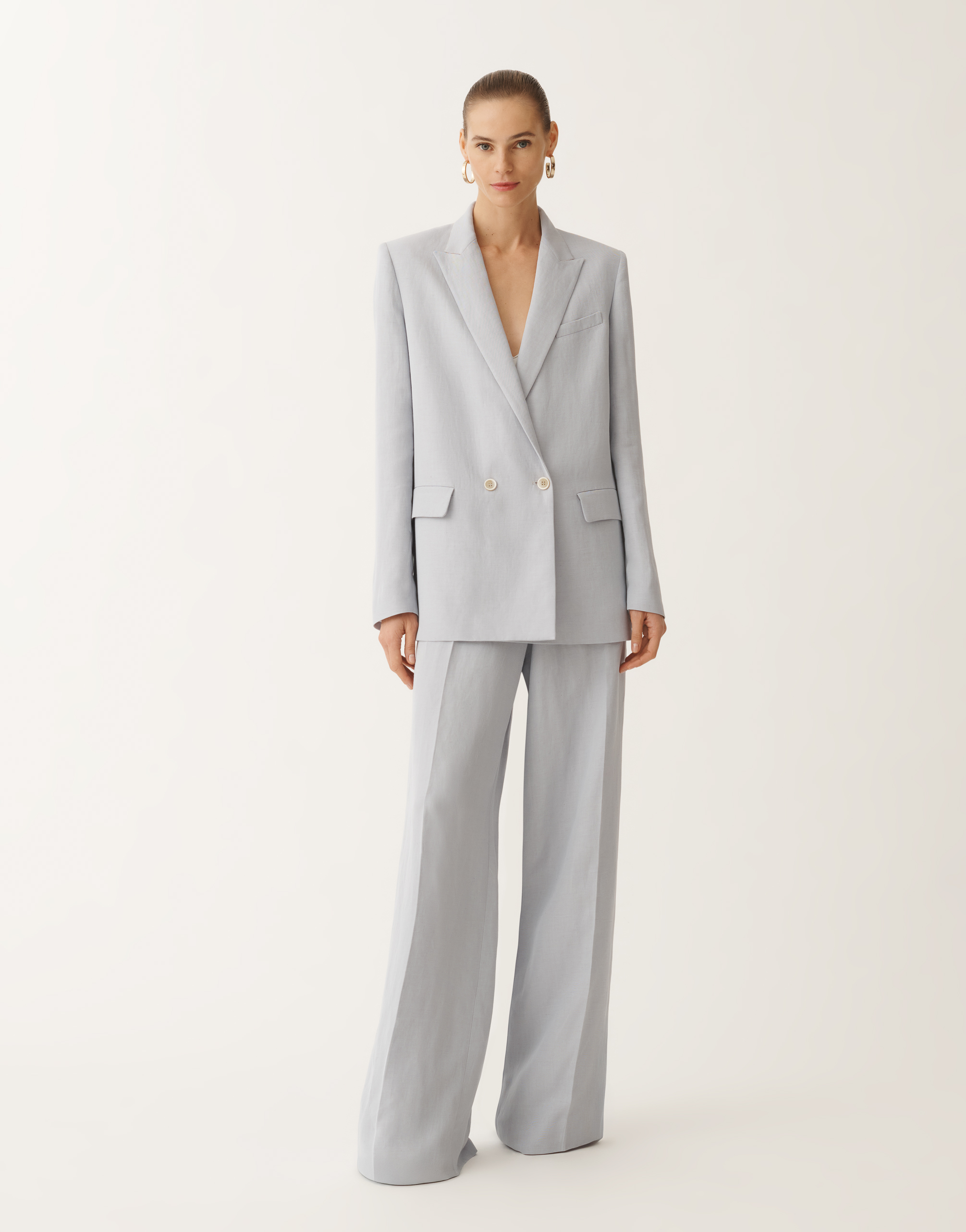 FABIANA FILIPPI LINEN AND VISCOSE DOUBLE-BREASTED JACKET