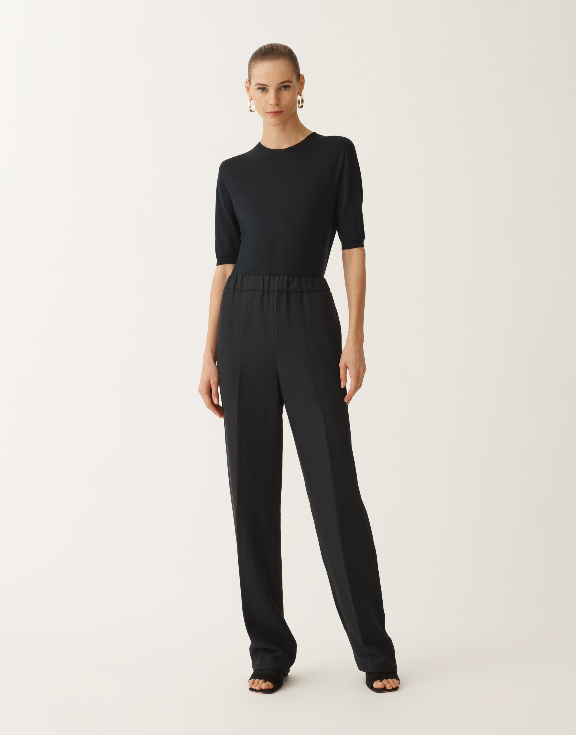 Fabiana Filippi Orvieto Linen And Viscose Trousers In Blue