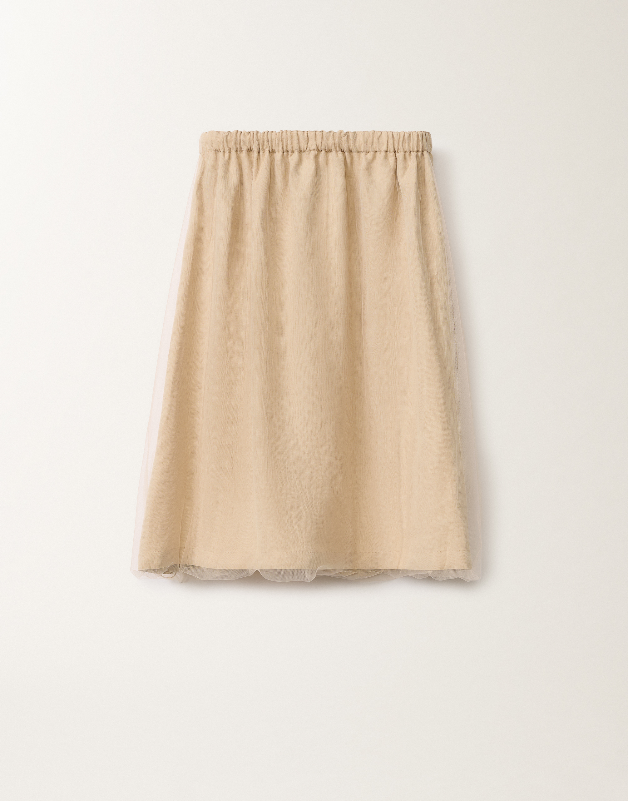 Shop Fabiana Filippi Linen And Viscose Skirt In Sand